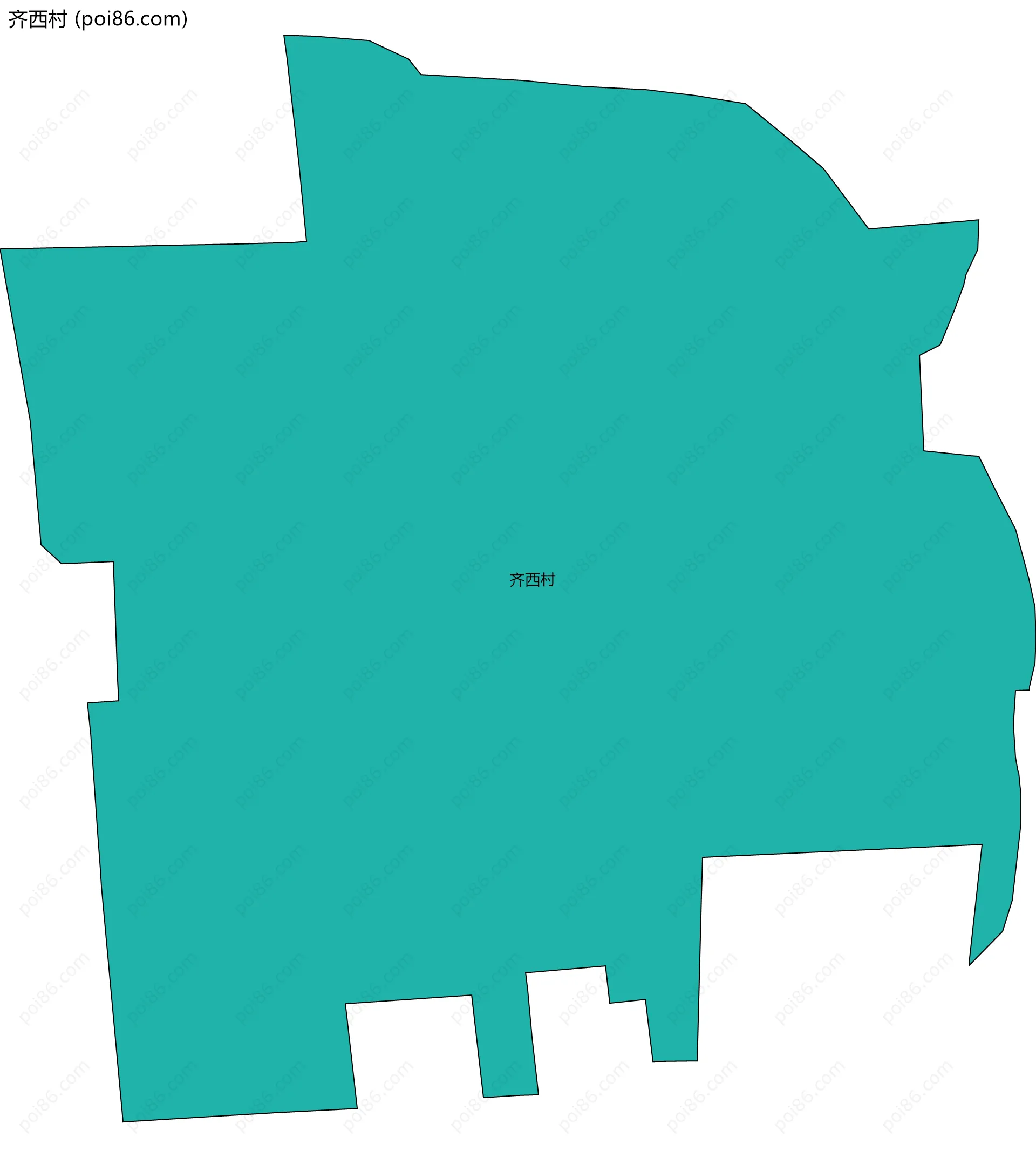 齐西村边界地图