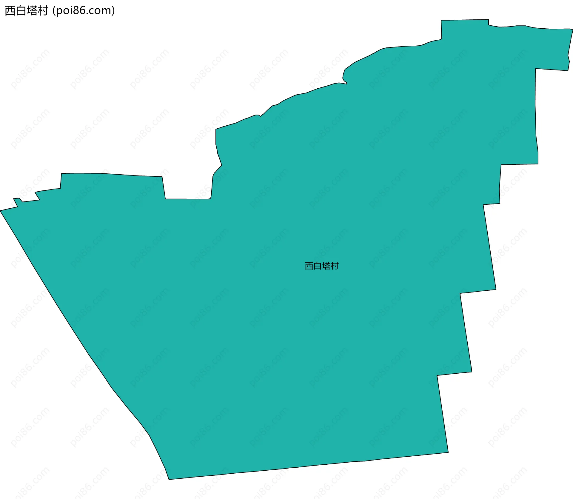 西白塔村边界地图