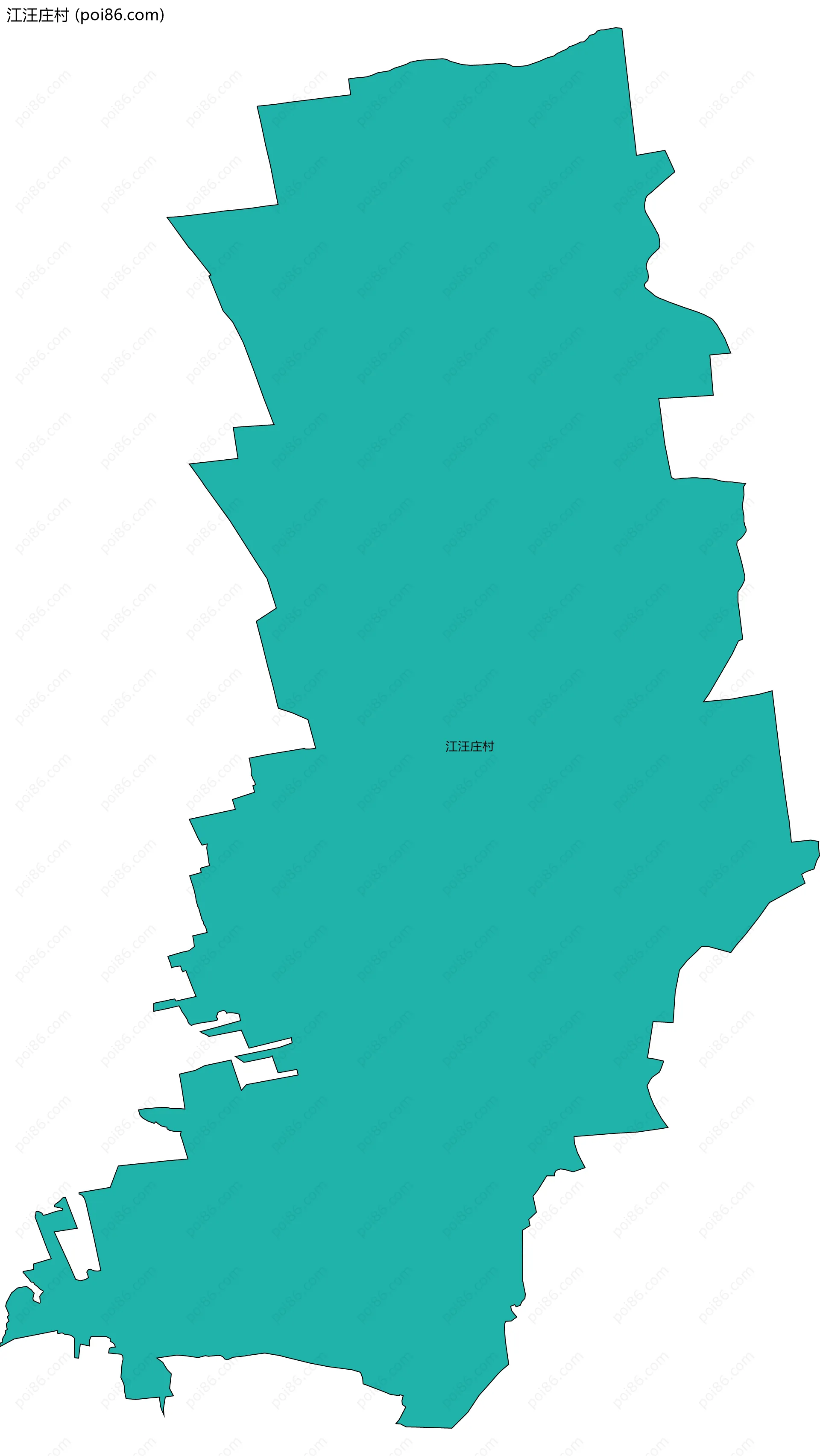 江汪庄村边界地图