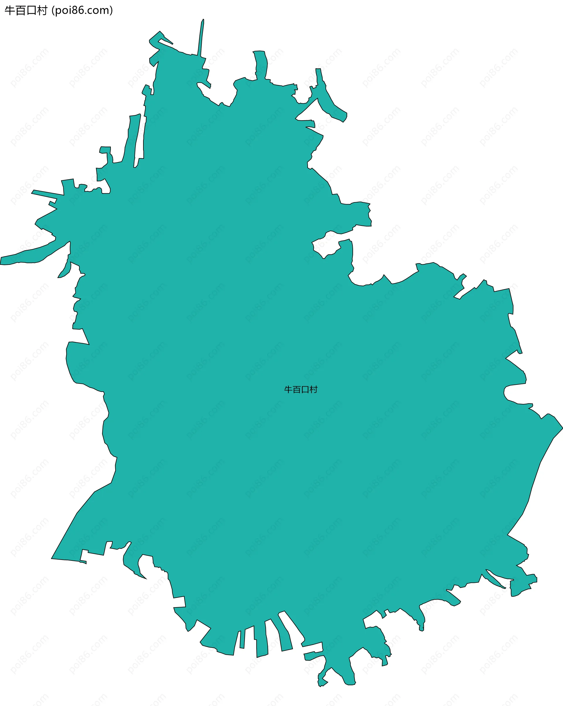 牛百口村边界地图