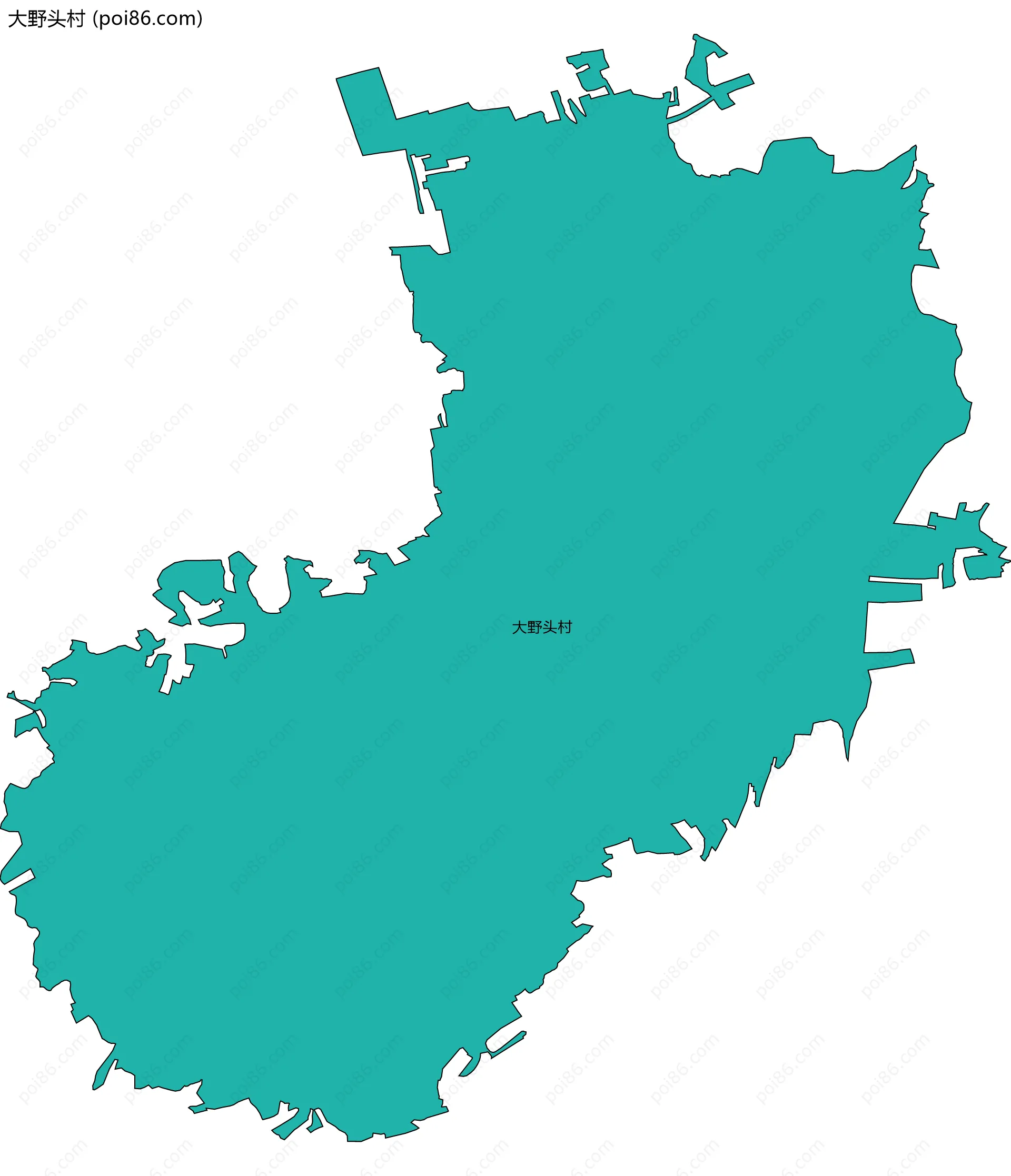 大野头村边界地图