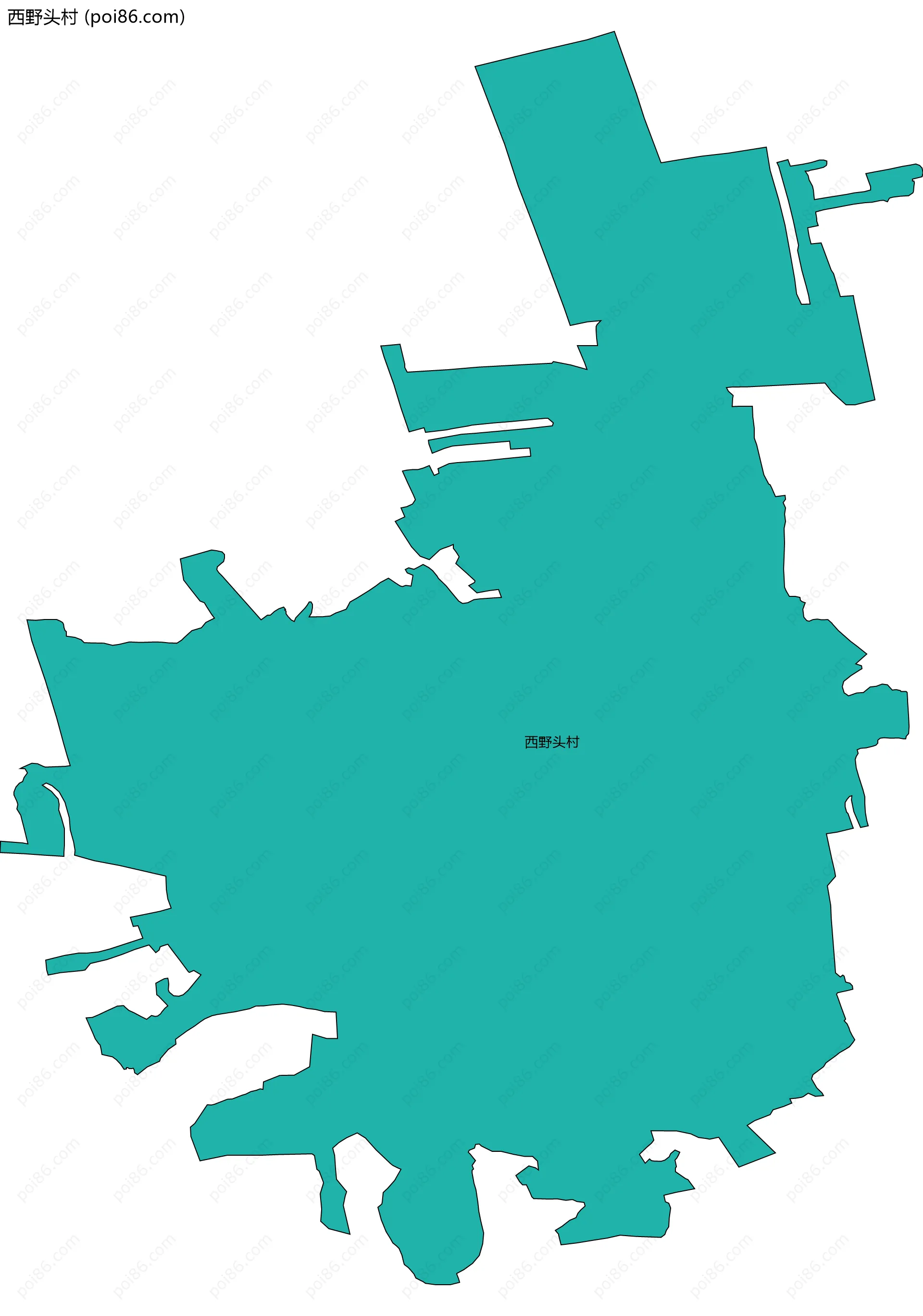 西野头村边界地图