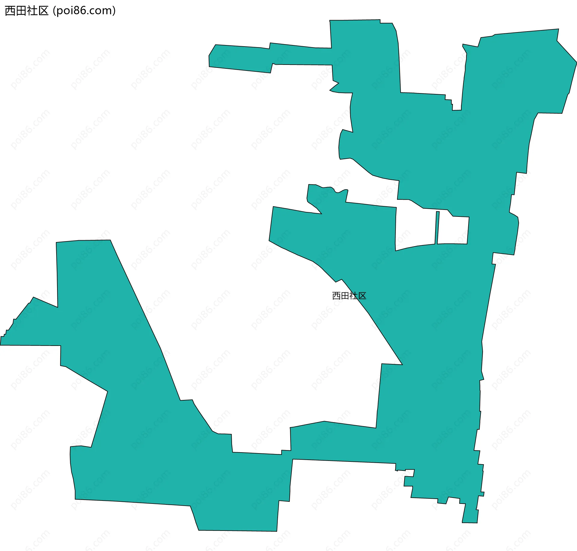 西田社区边界地图