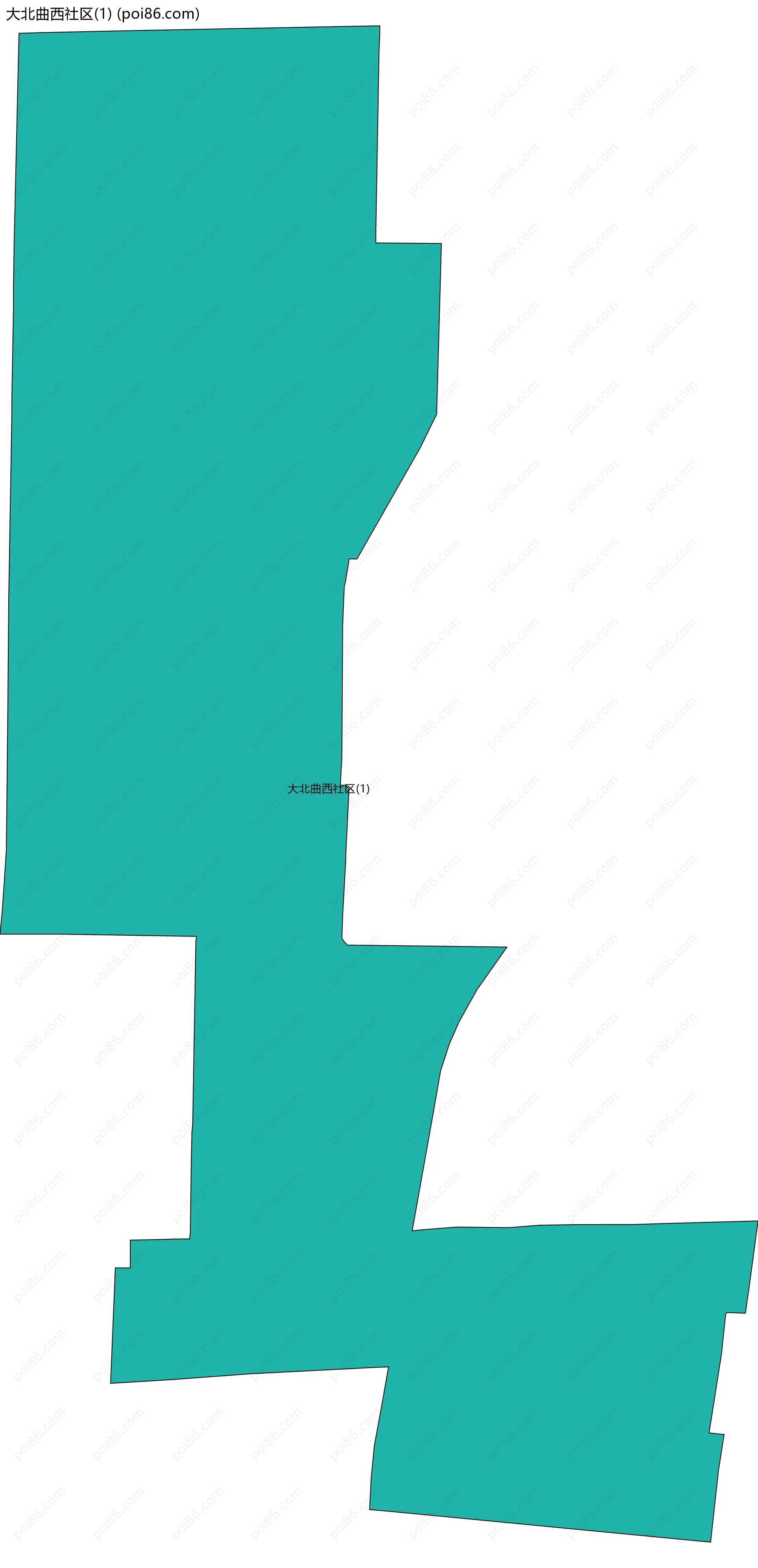 大北曲西社区(1)边界地图