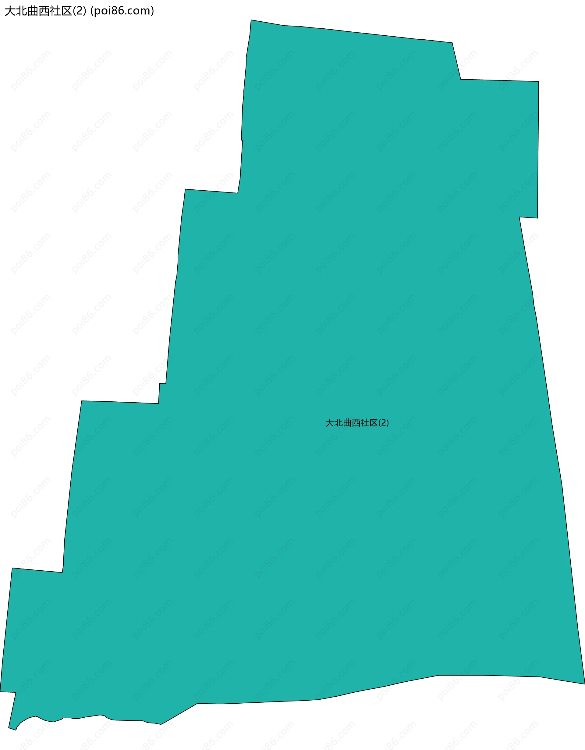 大北曲西社区(2)边界地图
