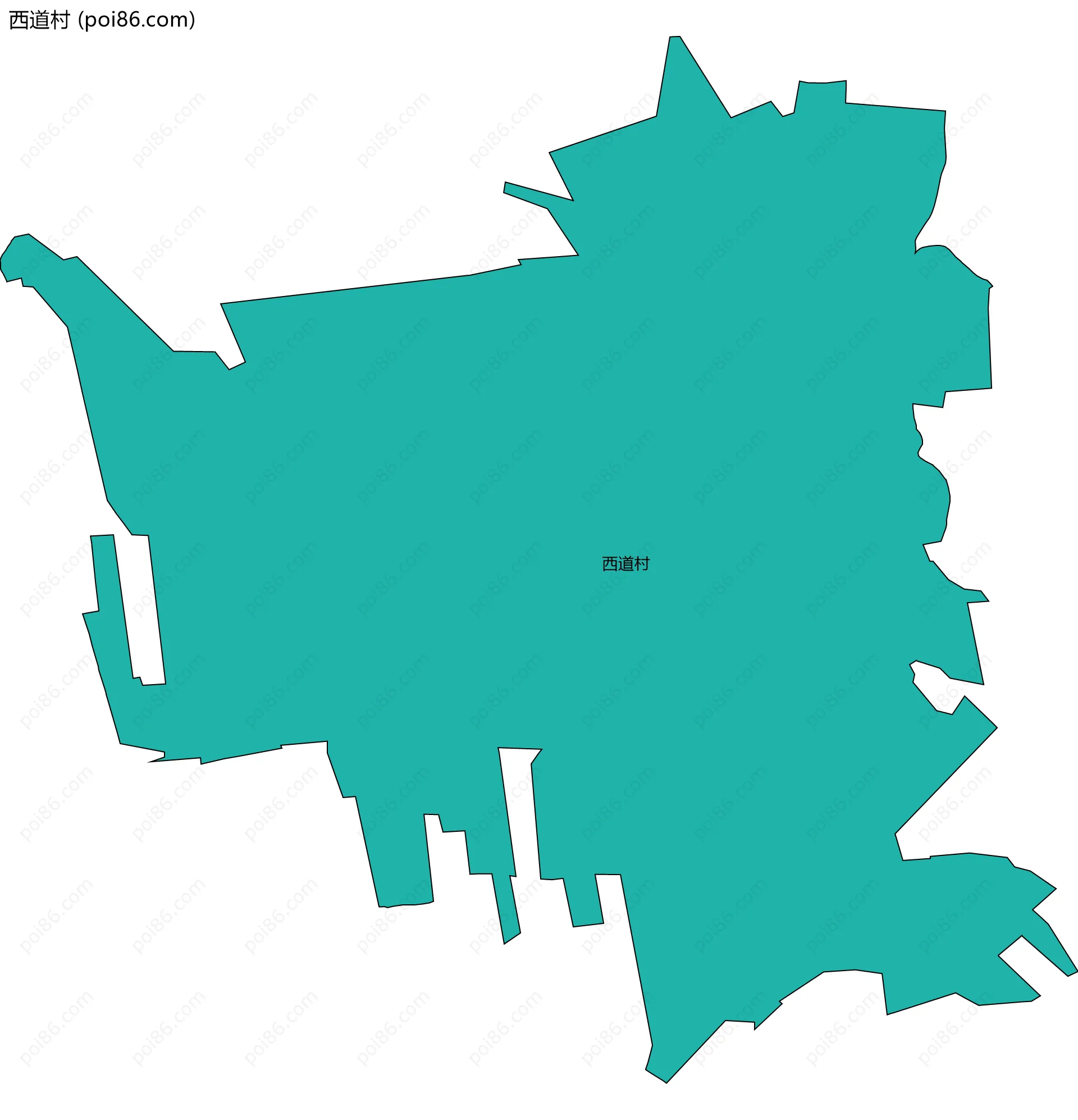 西道村边界地图