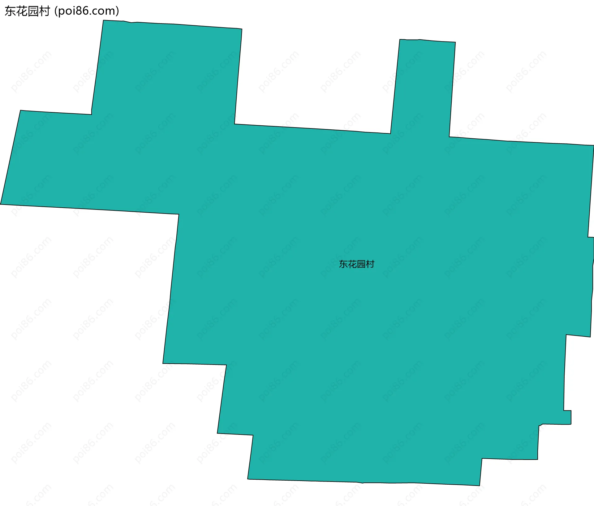 东花园村边界地图