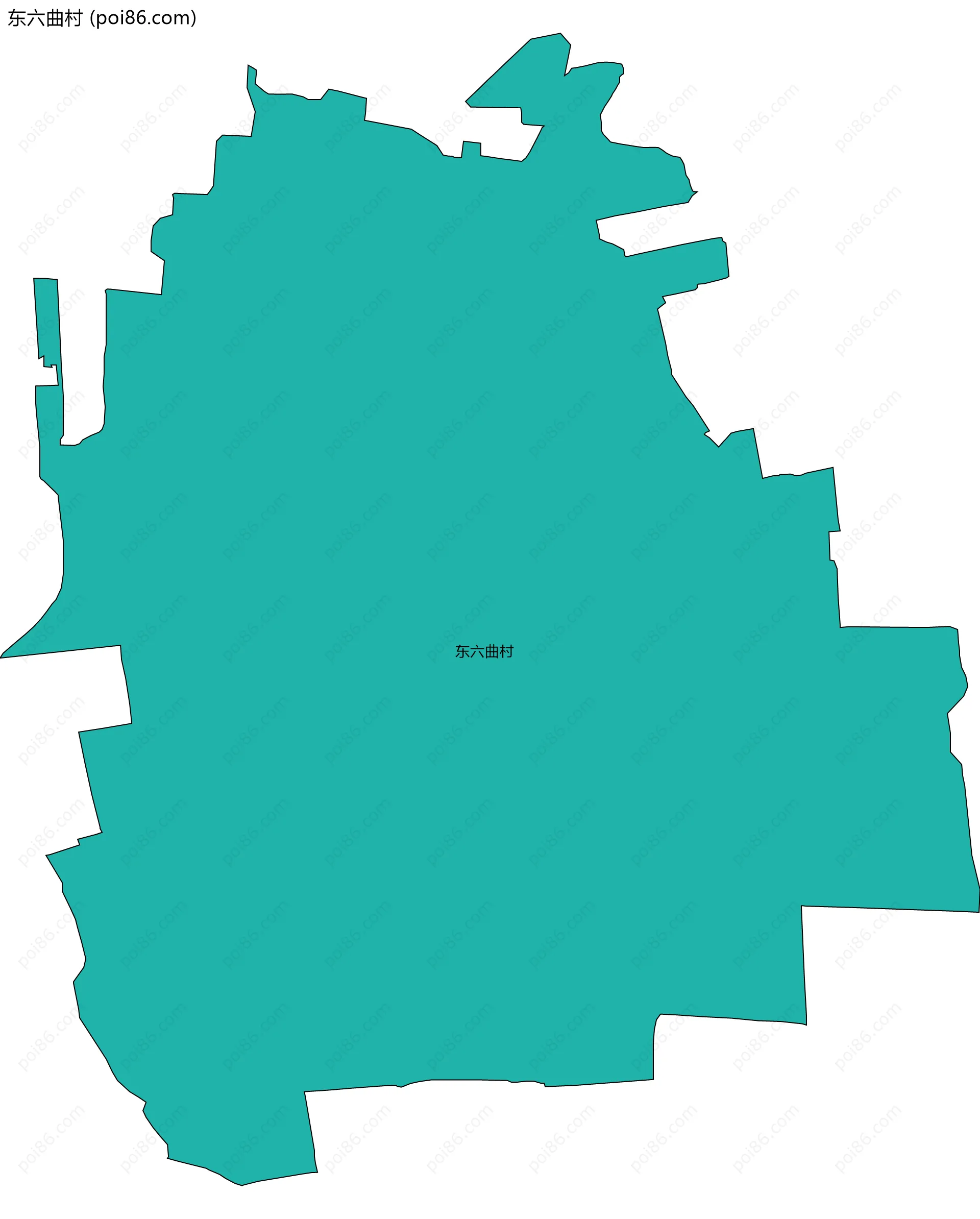 东六曲村边界地图