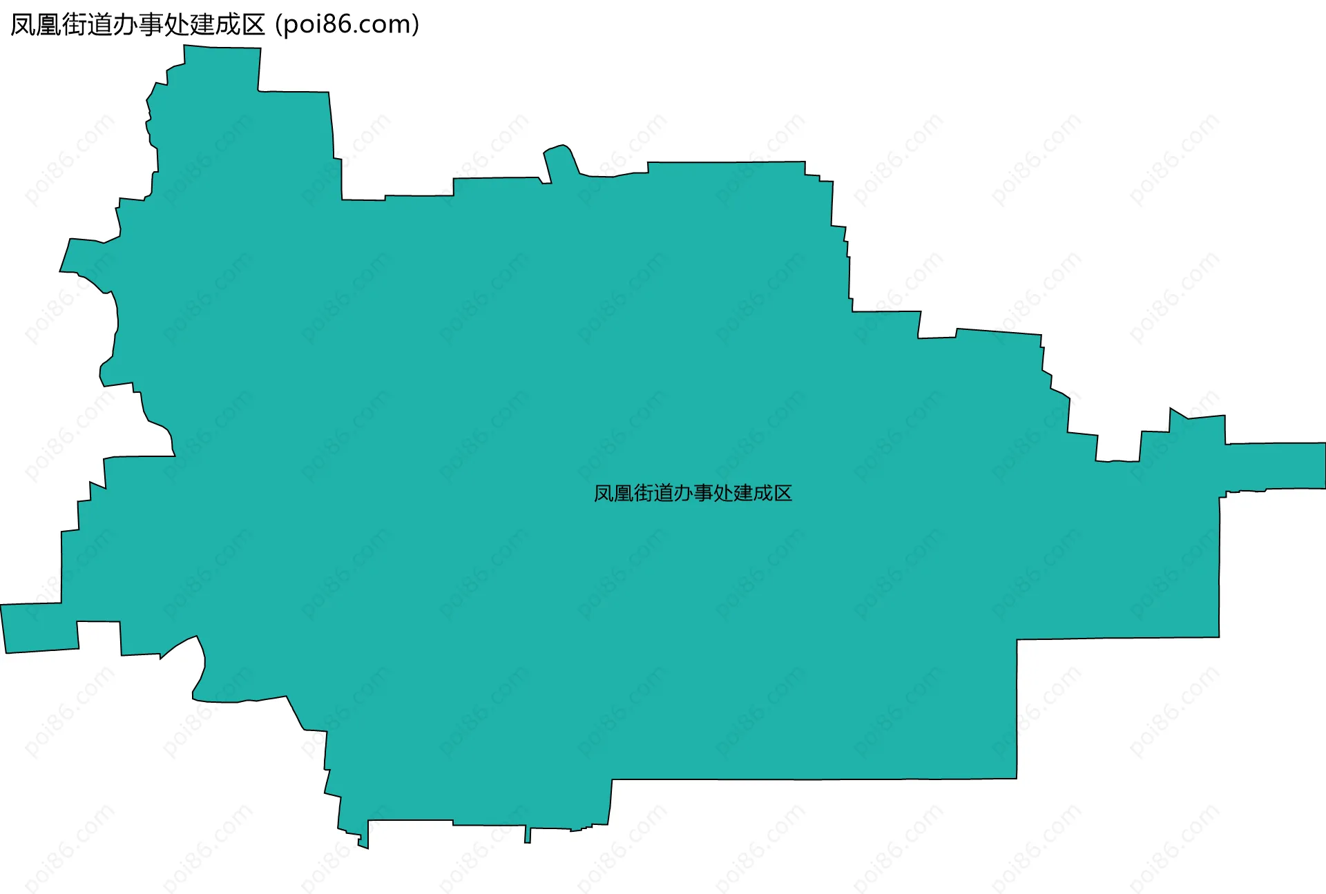 凤凰街道办事处建成区边界地图