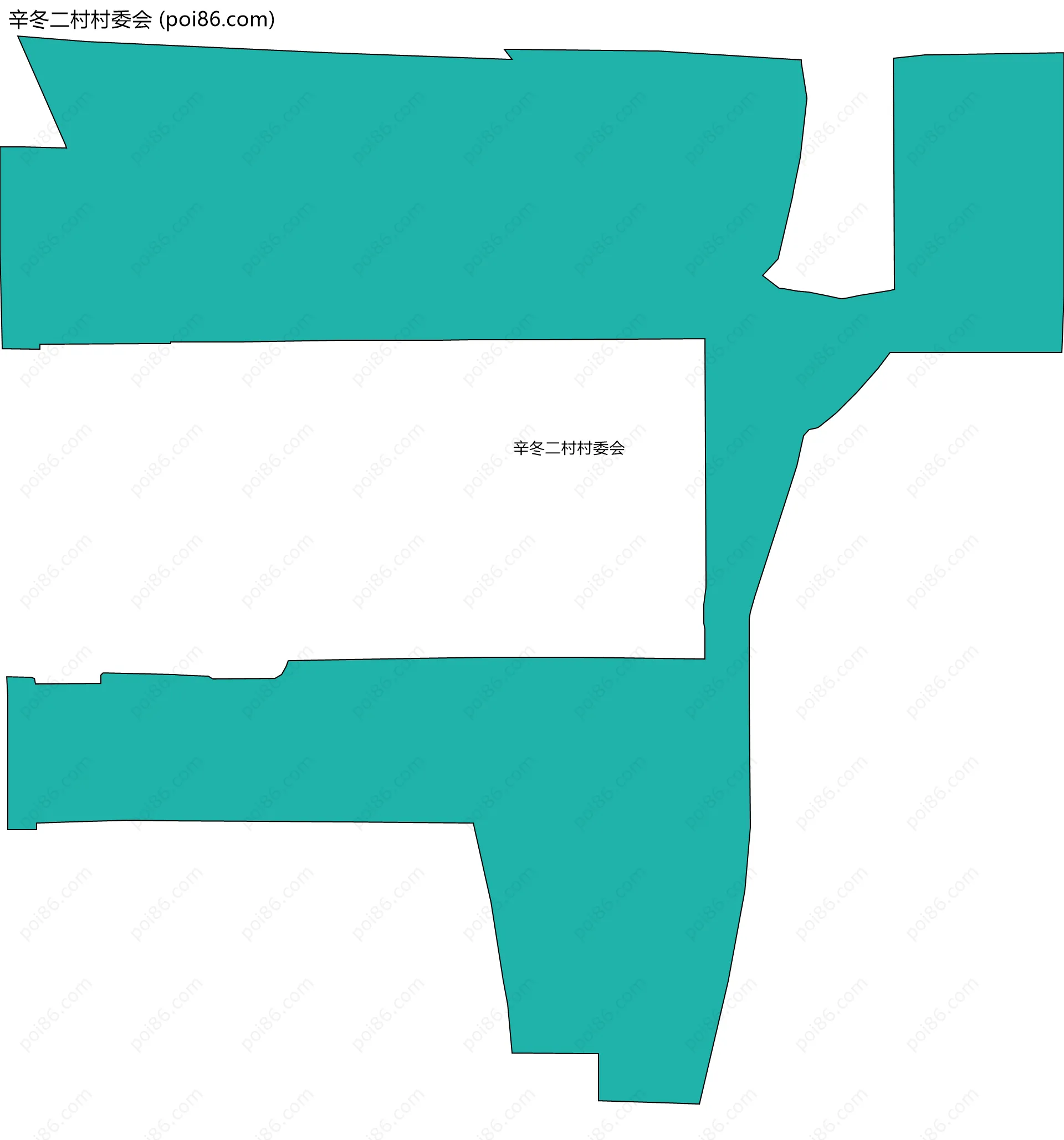 辛冬二村村委会边界地图