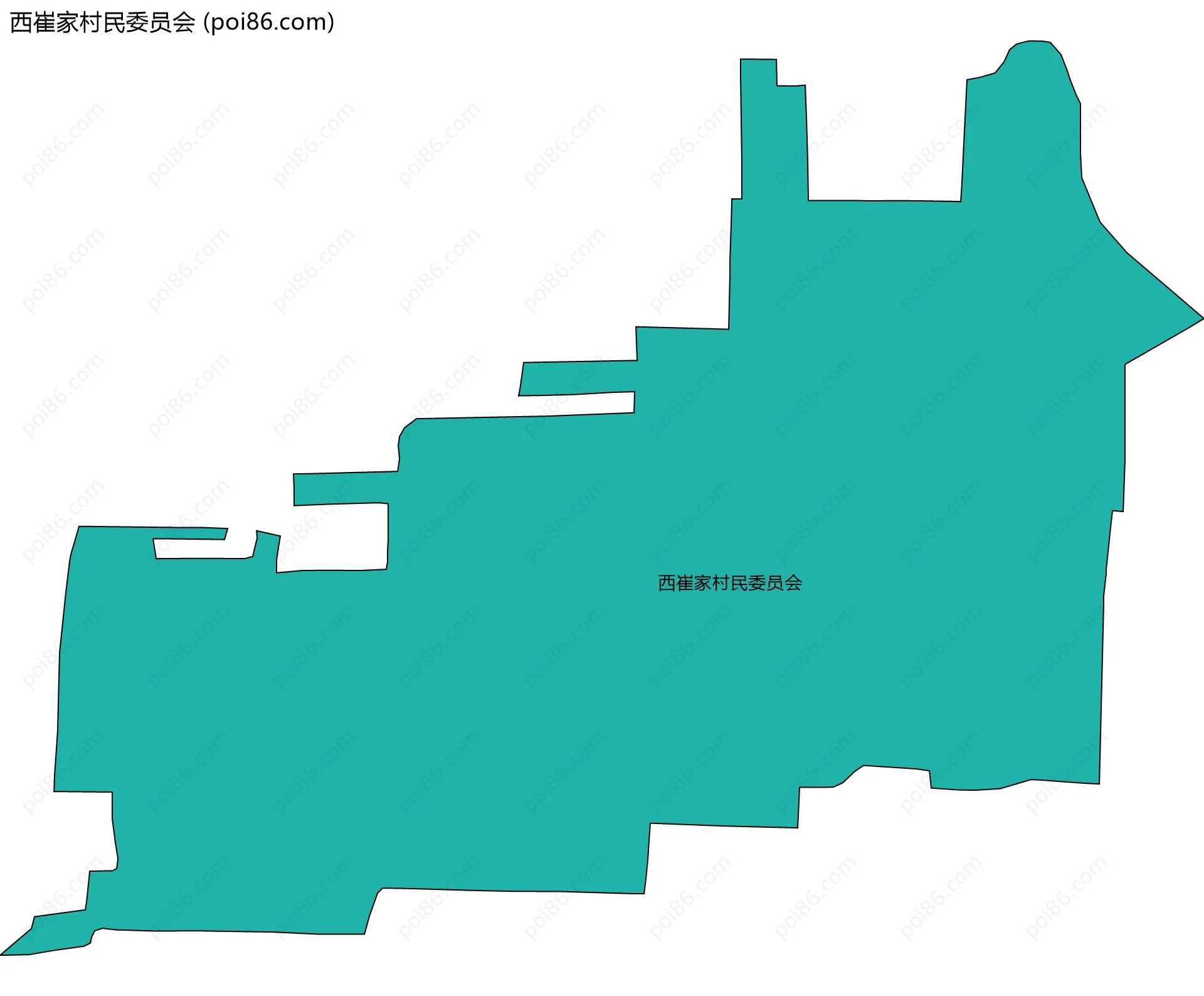 西崔家村民委员会边界地图