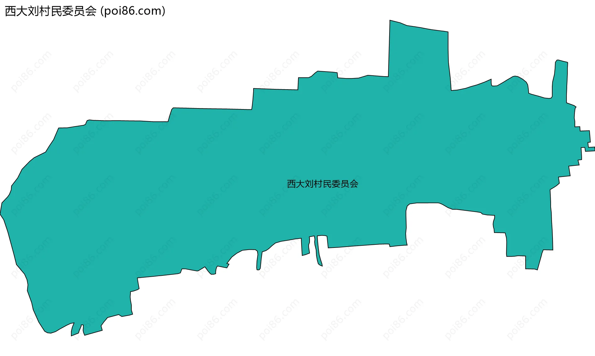 西大刘村民委员会边界地图