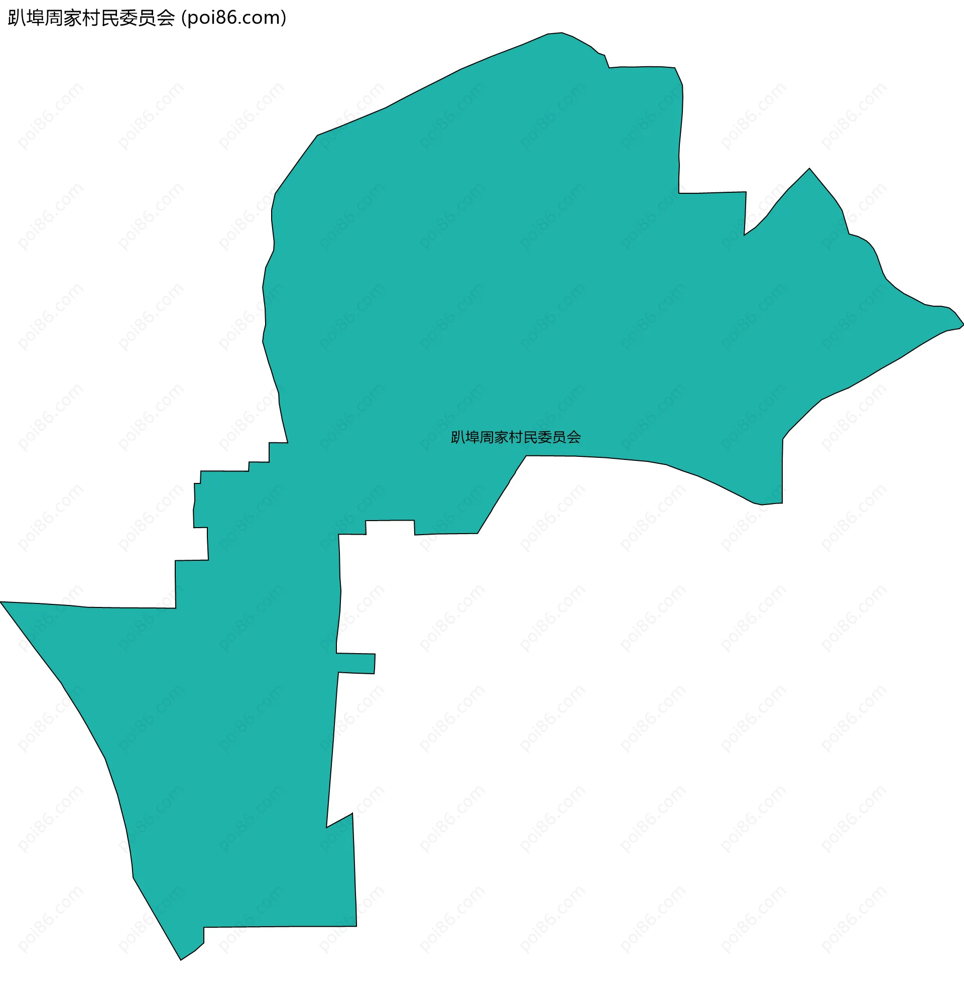 趴埠周家村民委员会边界地图