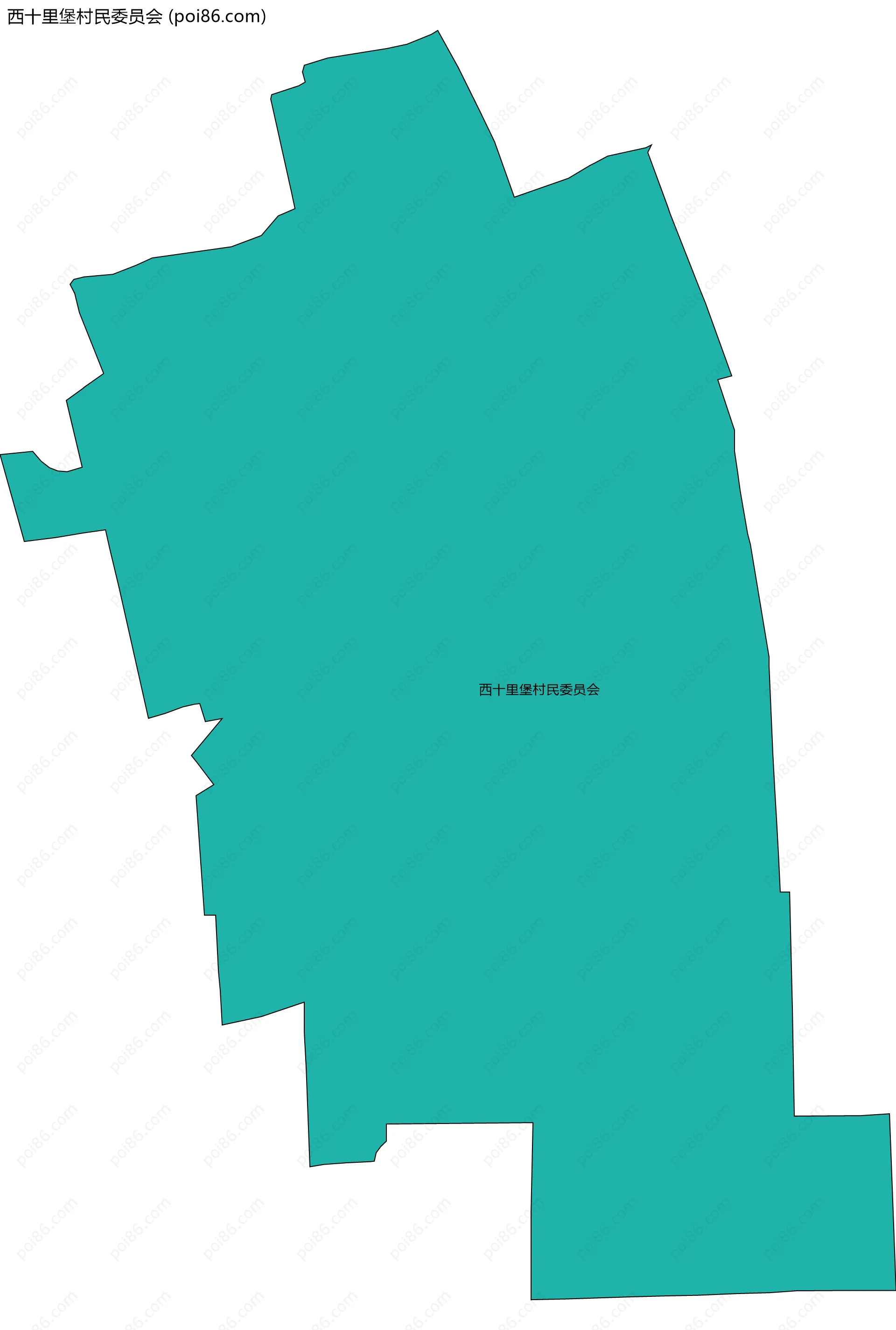 西十里堡村民委员会边界地图