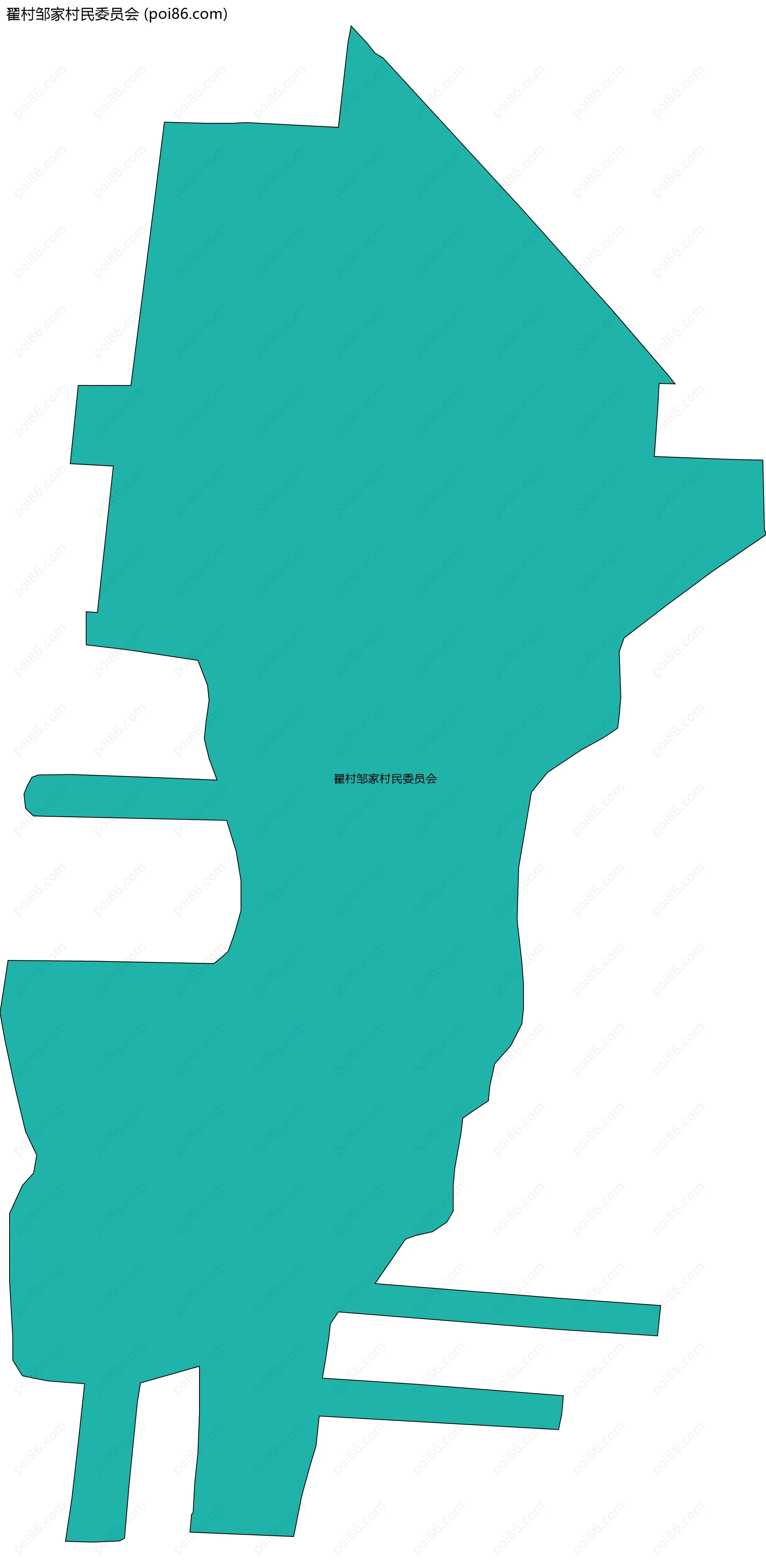 翟村邹家村民委员会边界地图