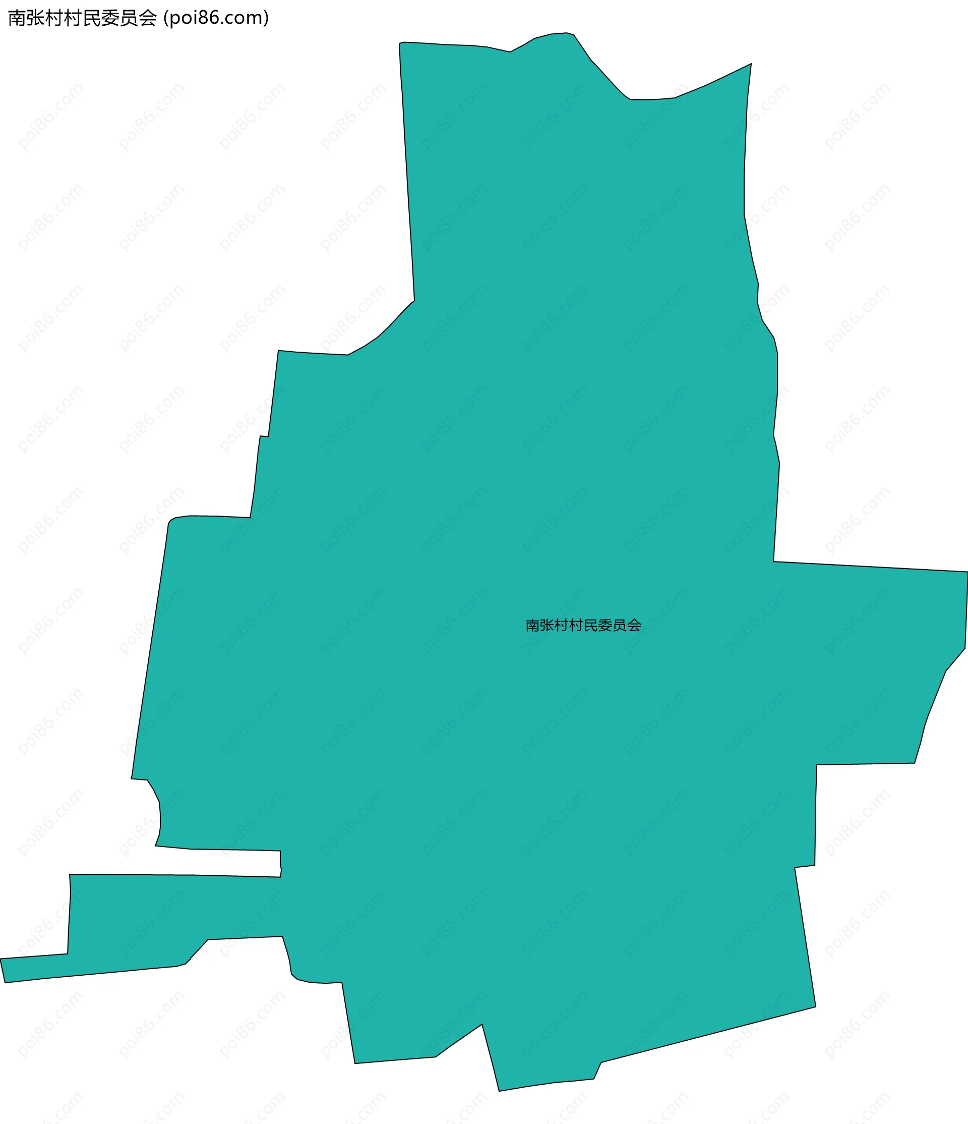南张村村民委员会边界地图