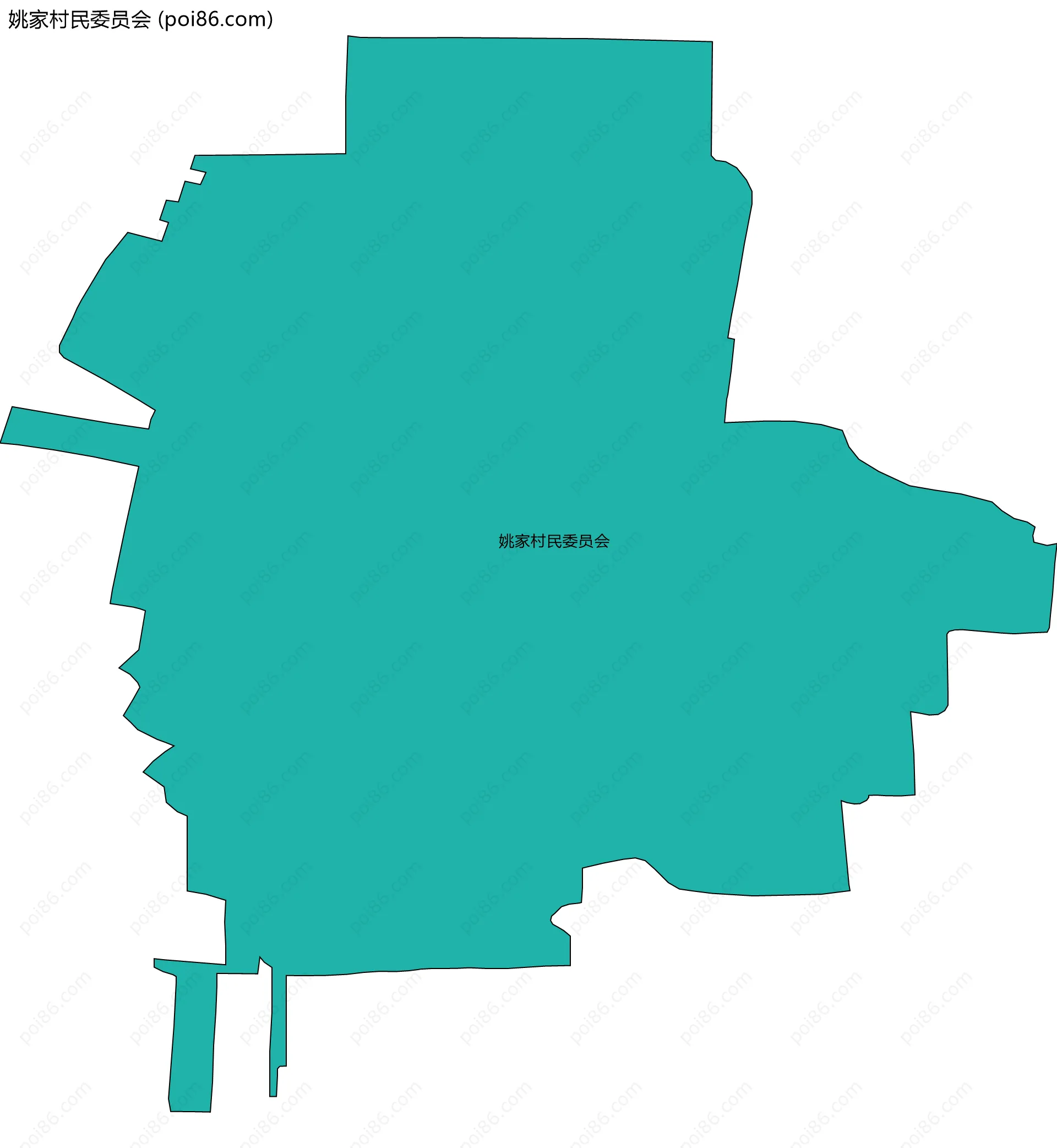 姚家村民委员会边界地图