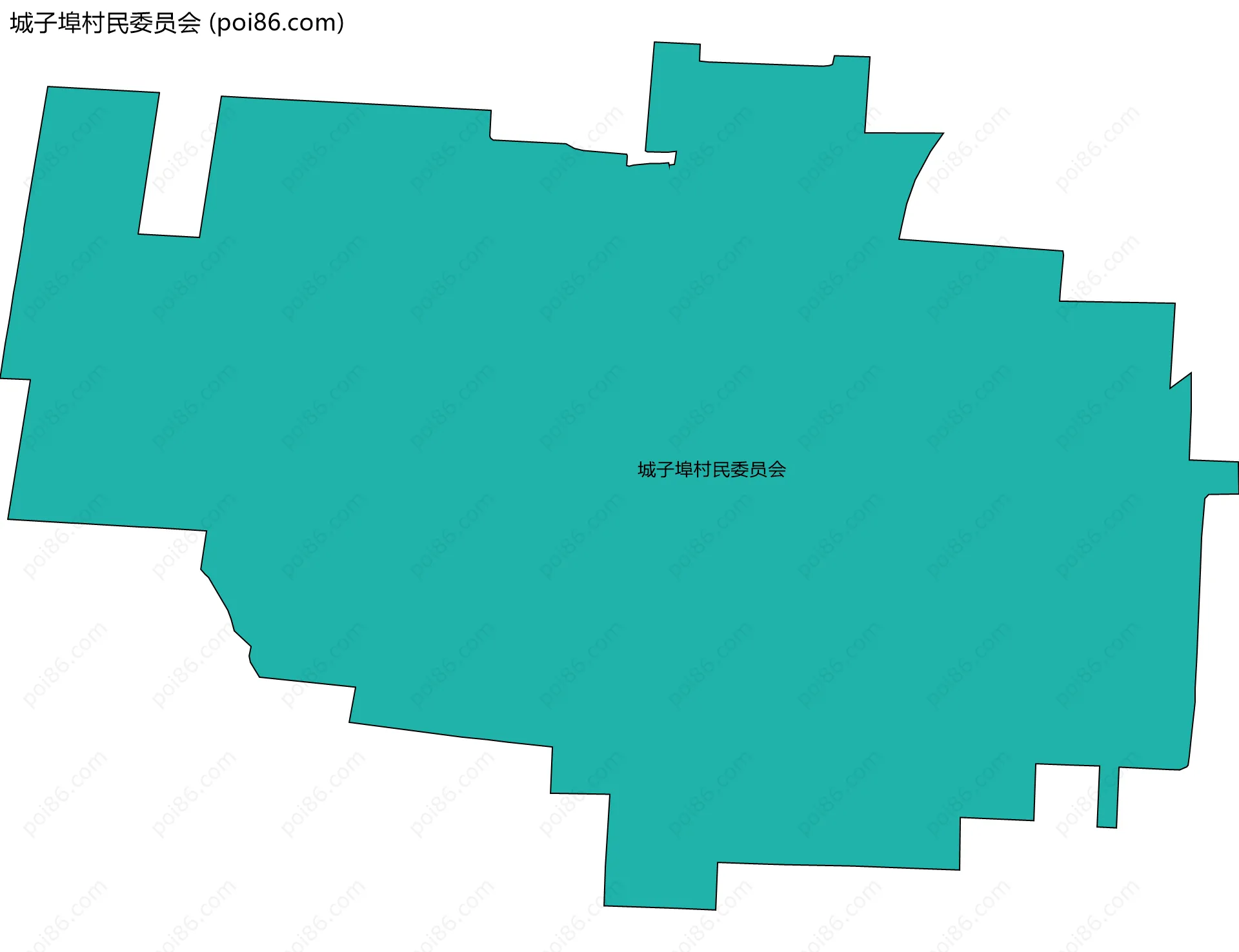 城子埠村民委员会边界地图