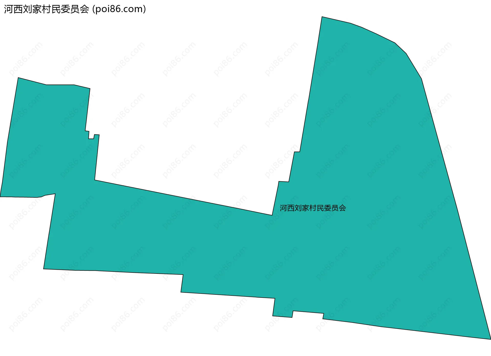 河西刘家村民委员会边界地图