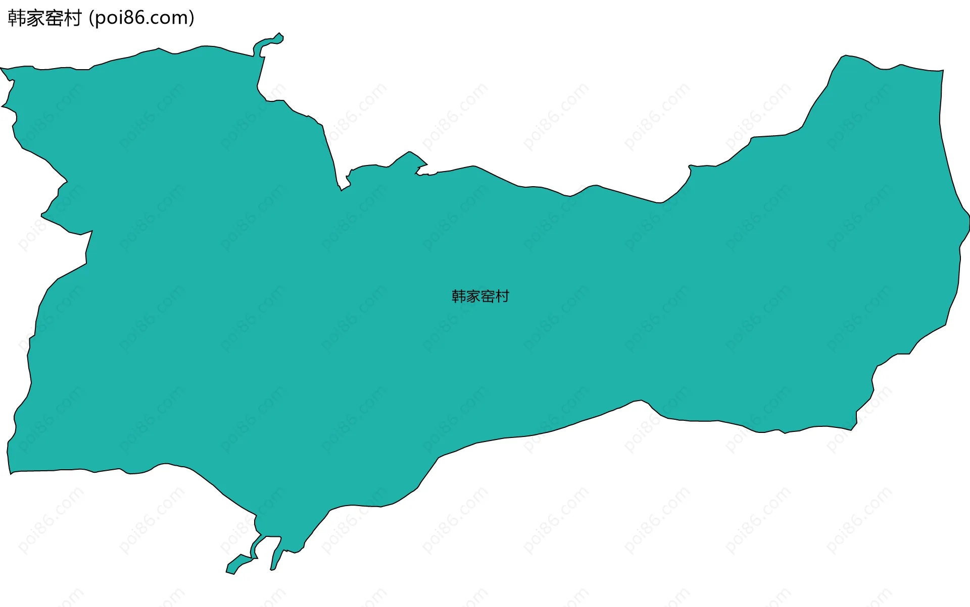 韩家窑村边界地图