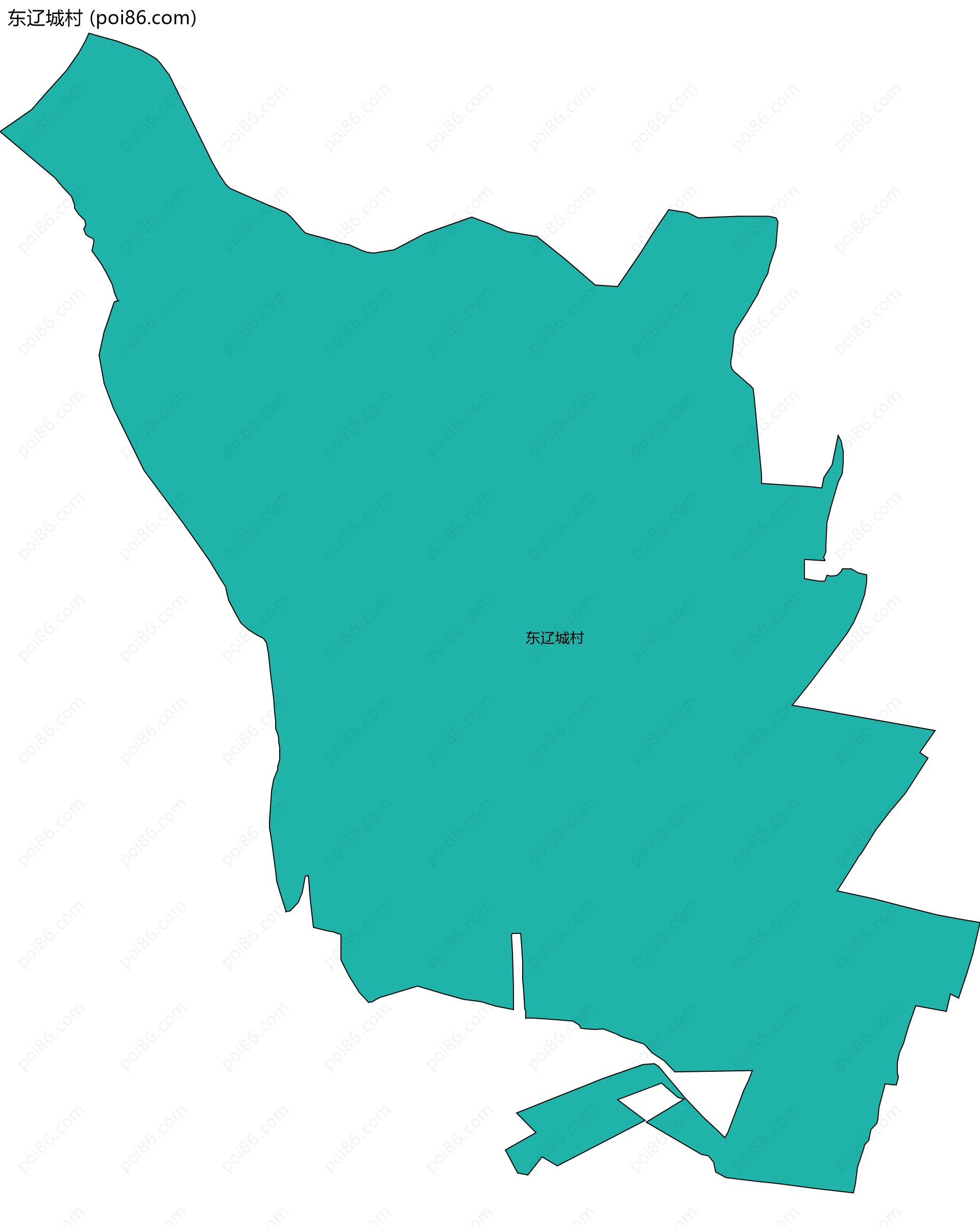 东辽城村边界地图