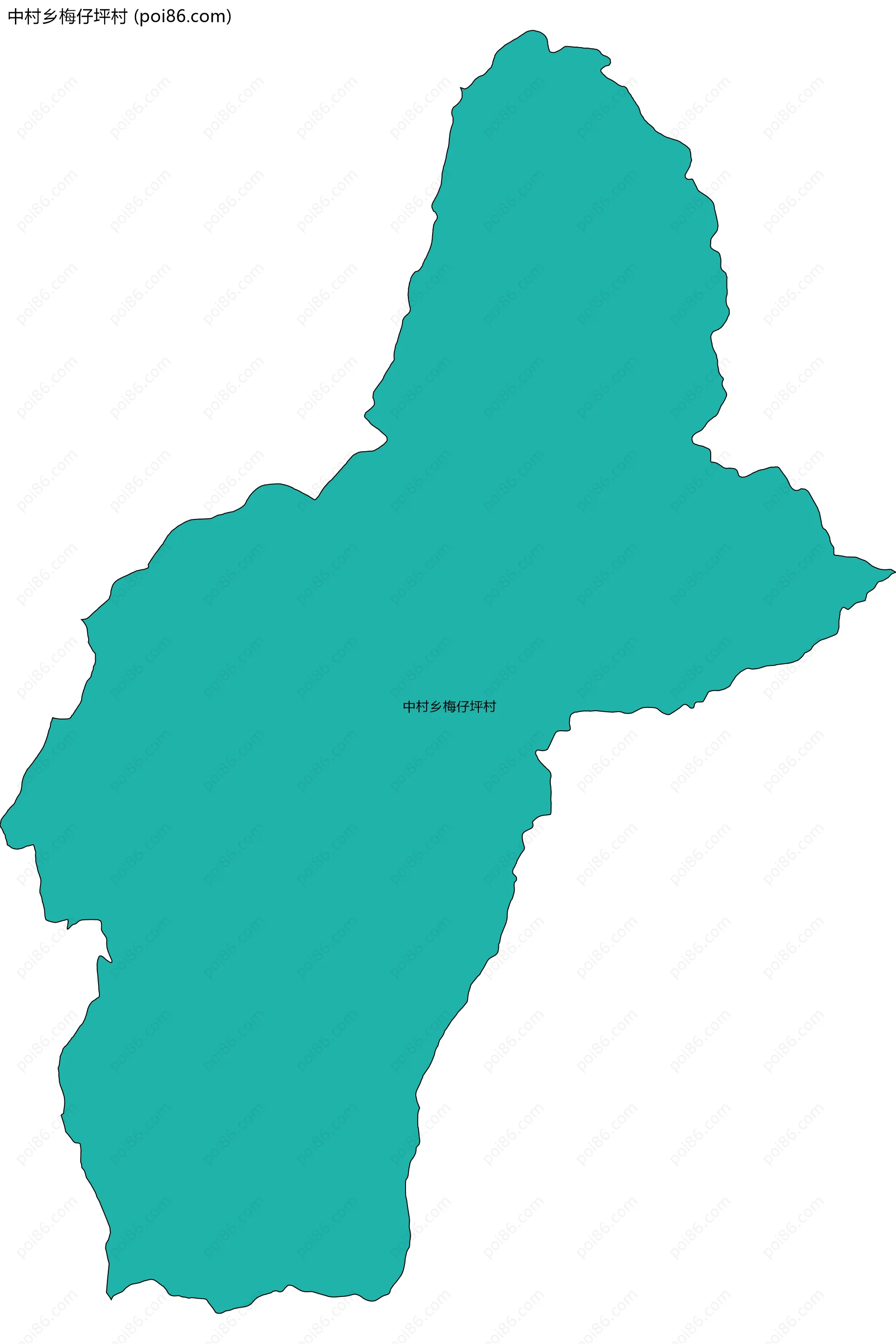中村乡梅仔坪村边界地图