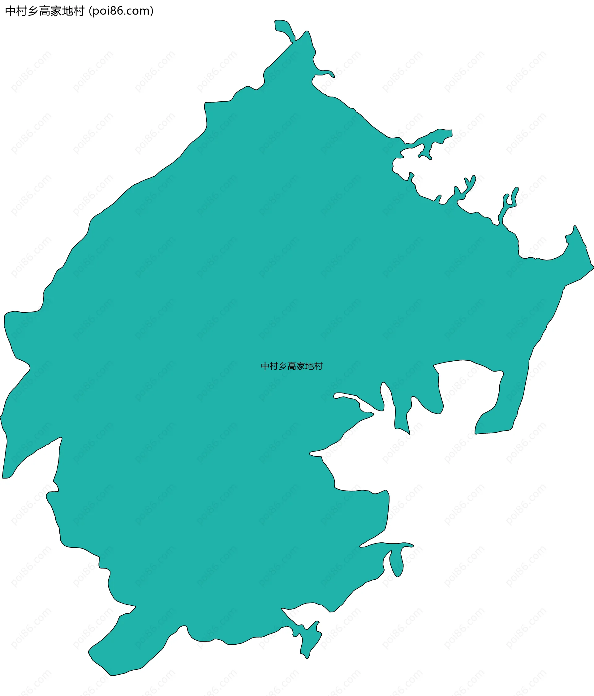 中村乡高家地村边界地图