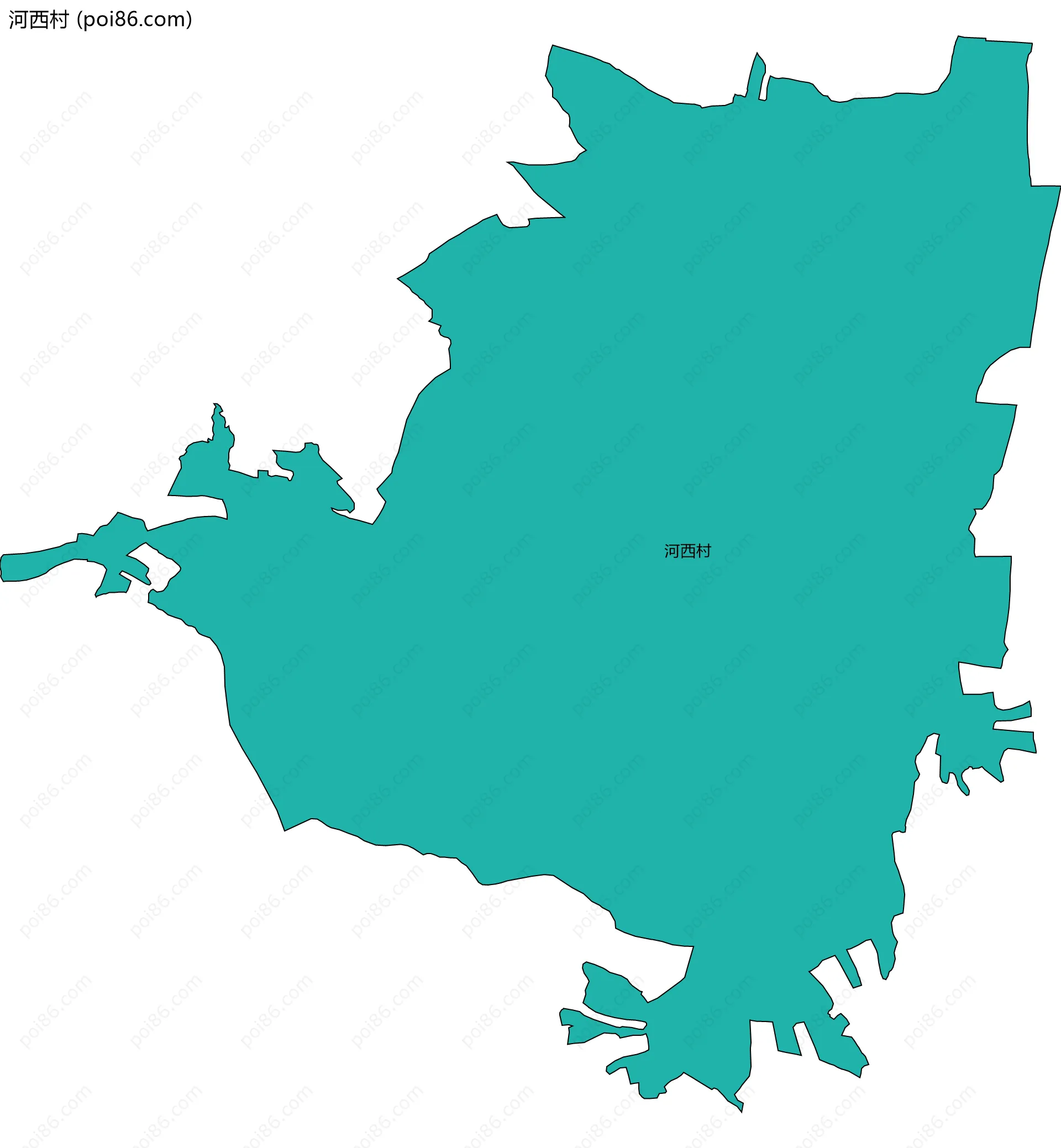 河西村边界地图