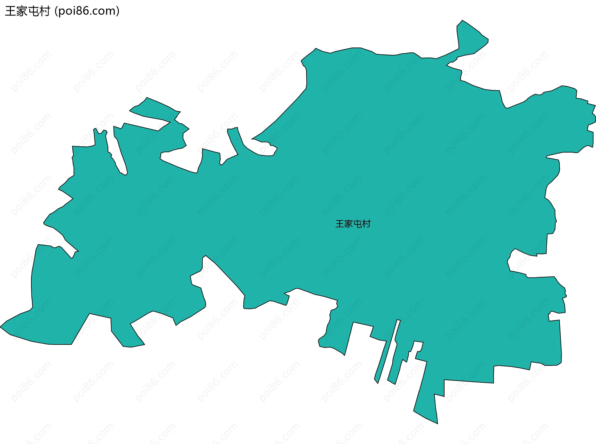 王家屯村边界地图