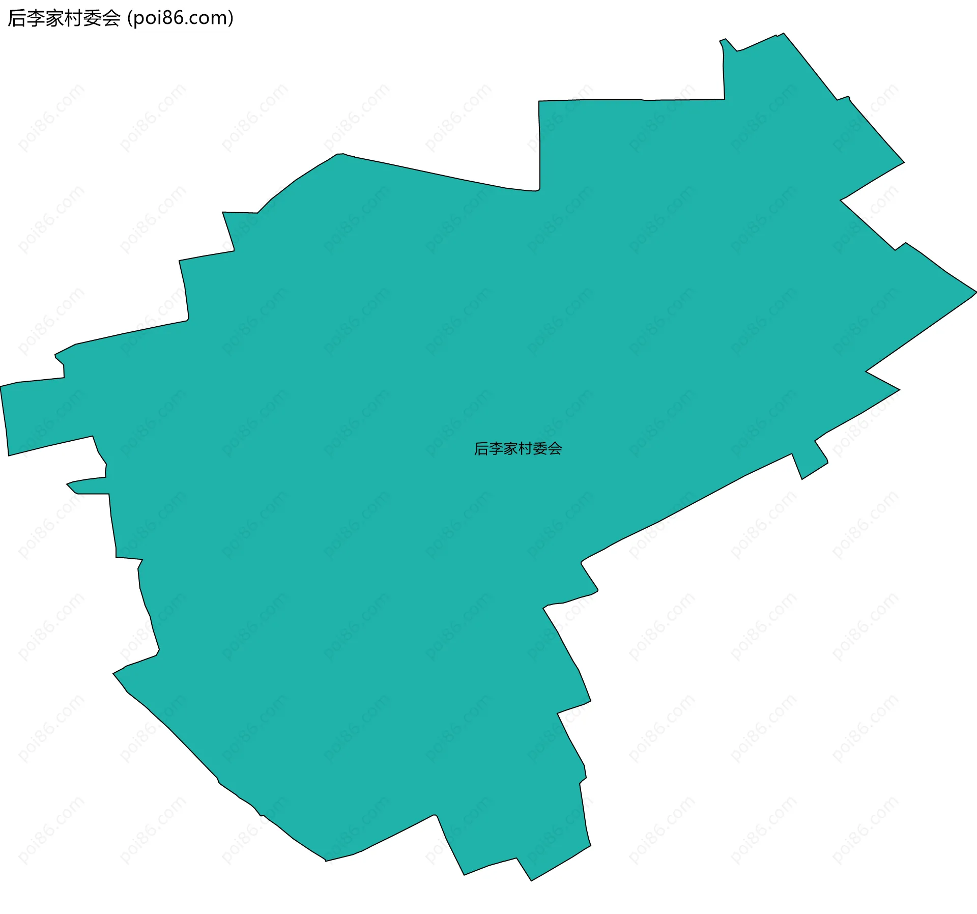 后李家村委会边界地图