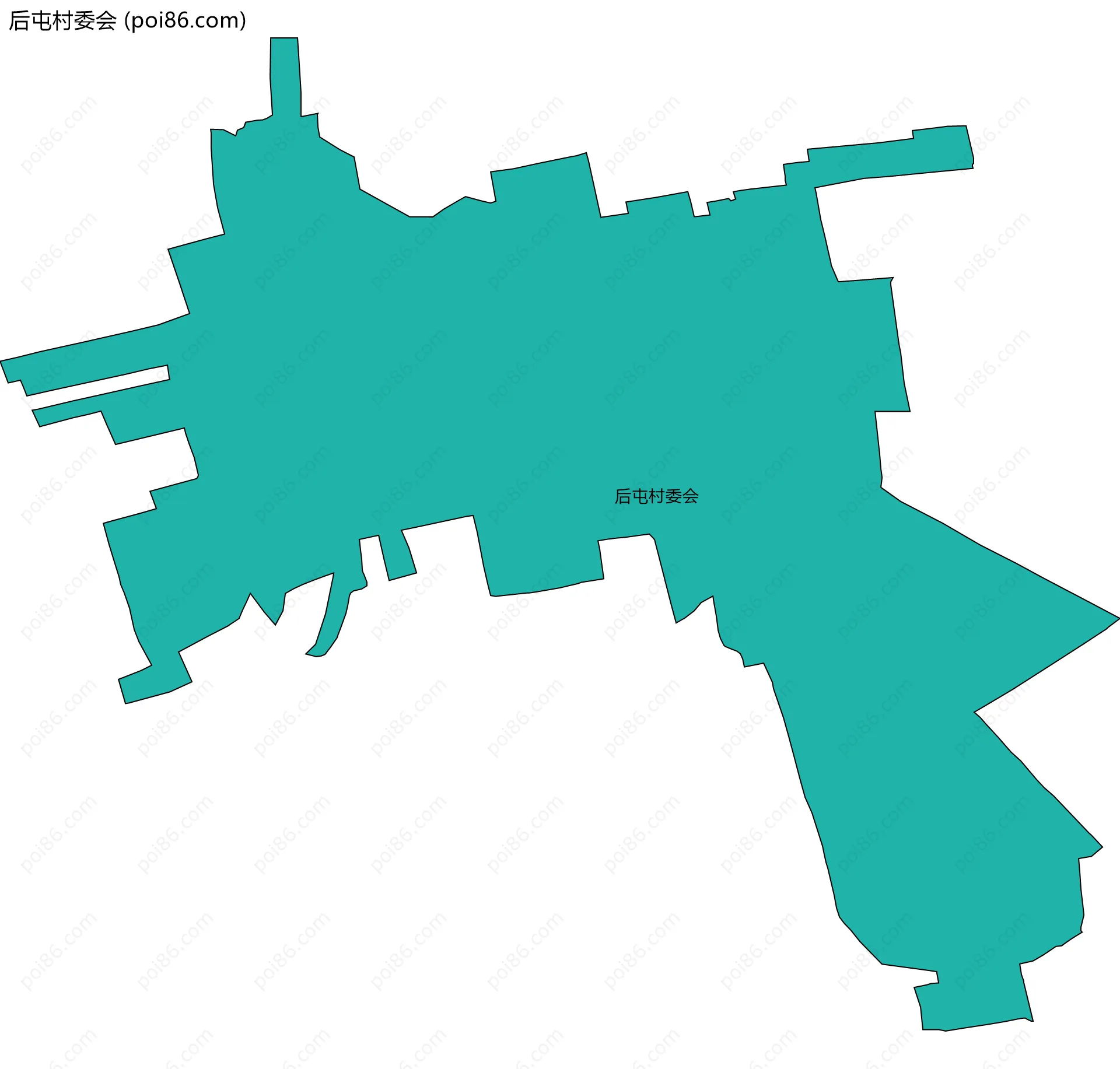 后屯村委会边界地图