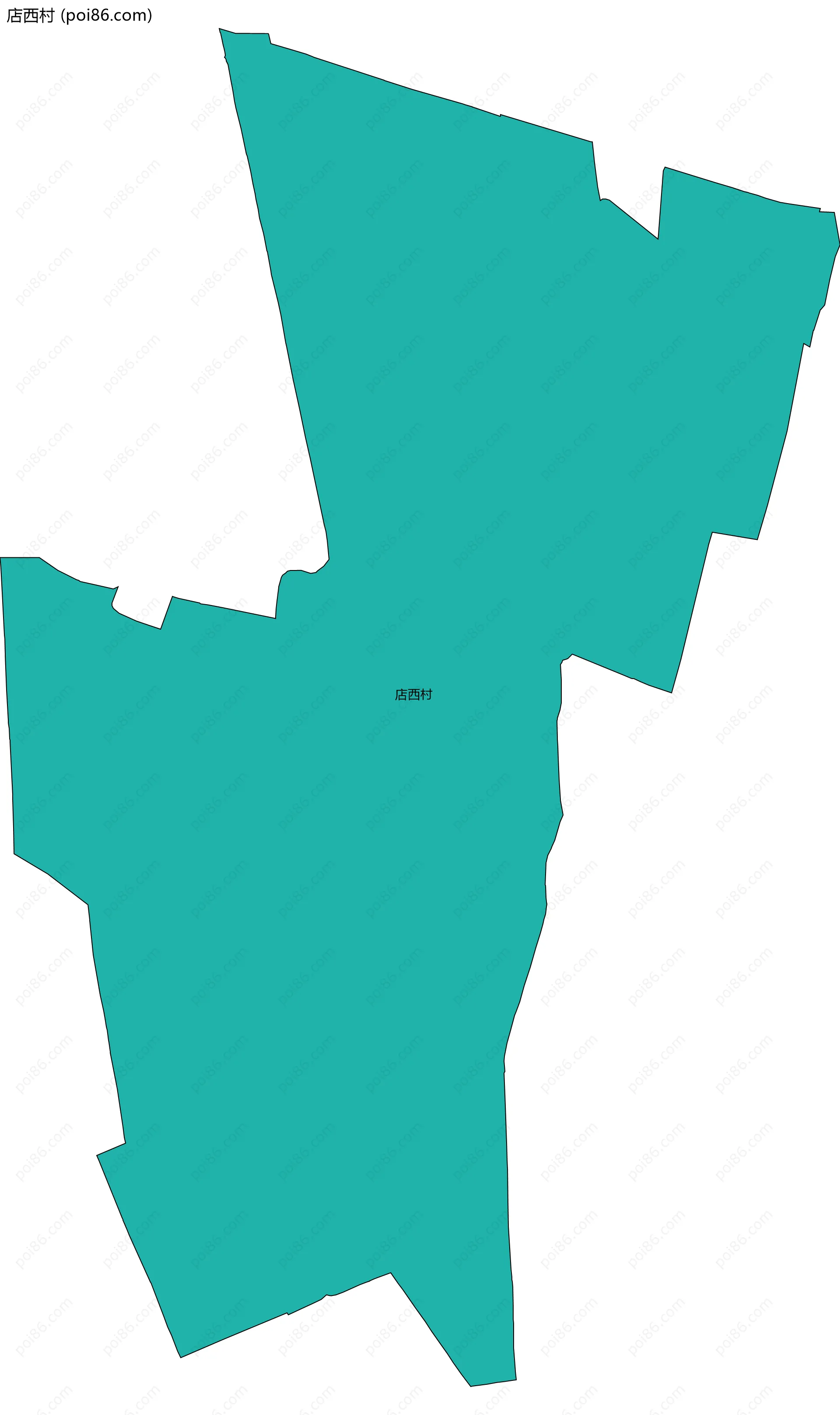 店西村边界地图