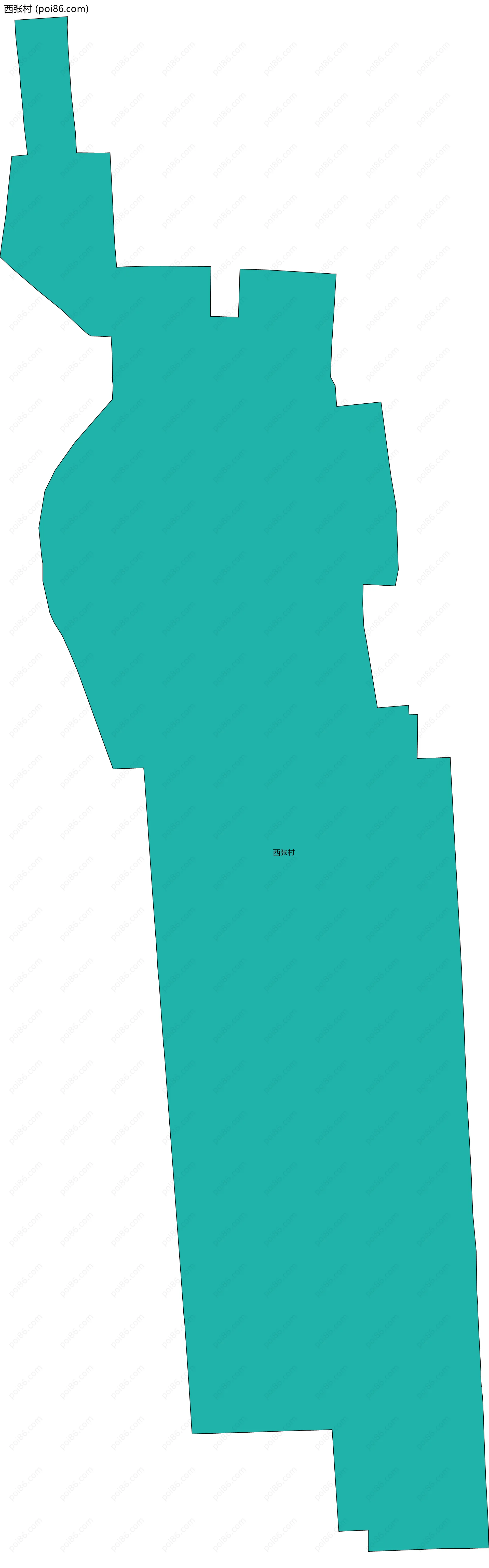 西张村边界地图