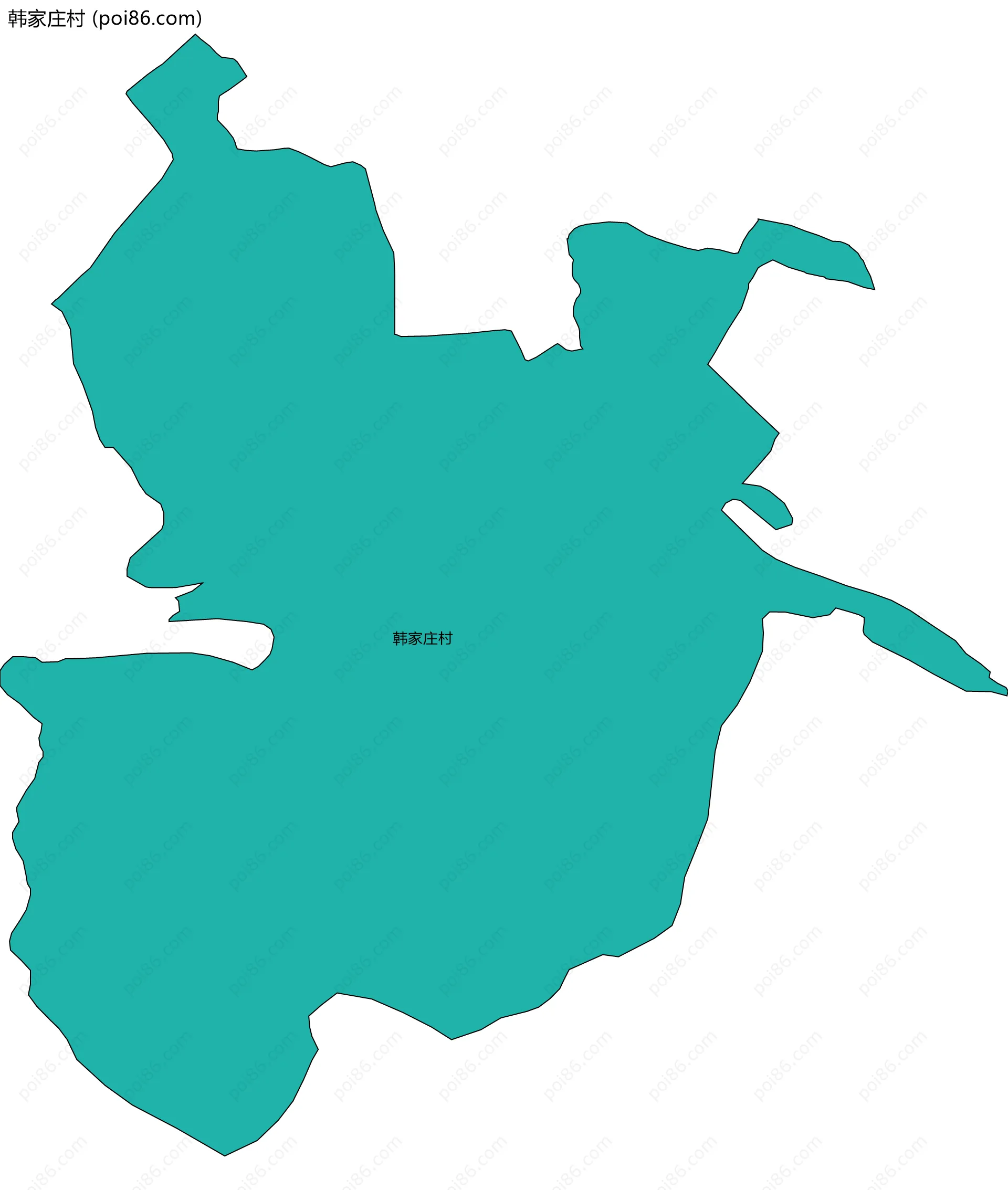 韩家庄村边界地图