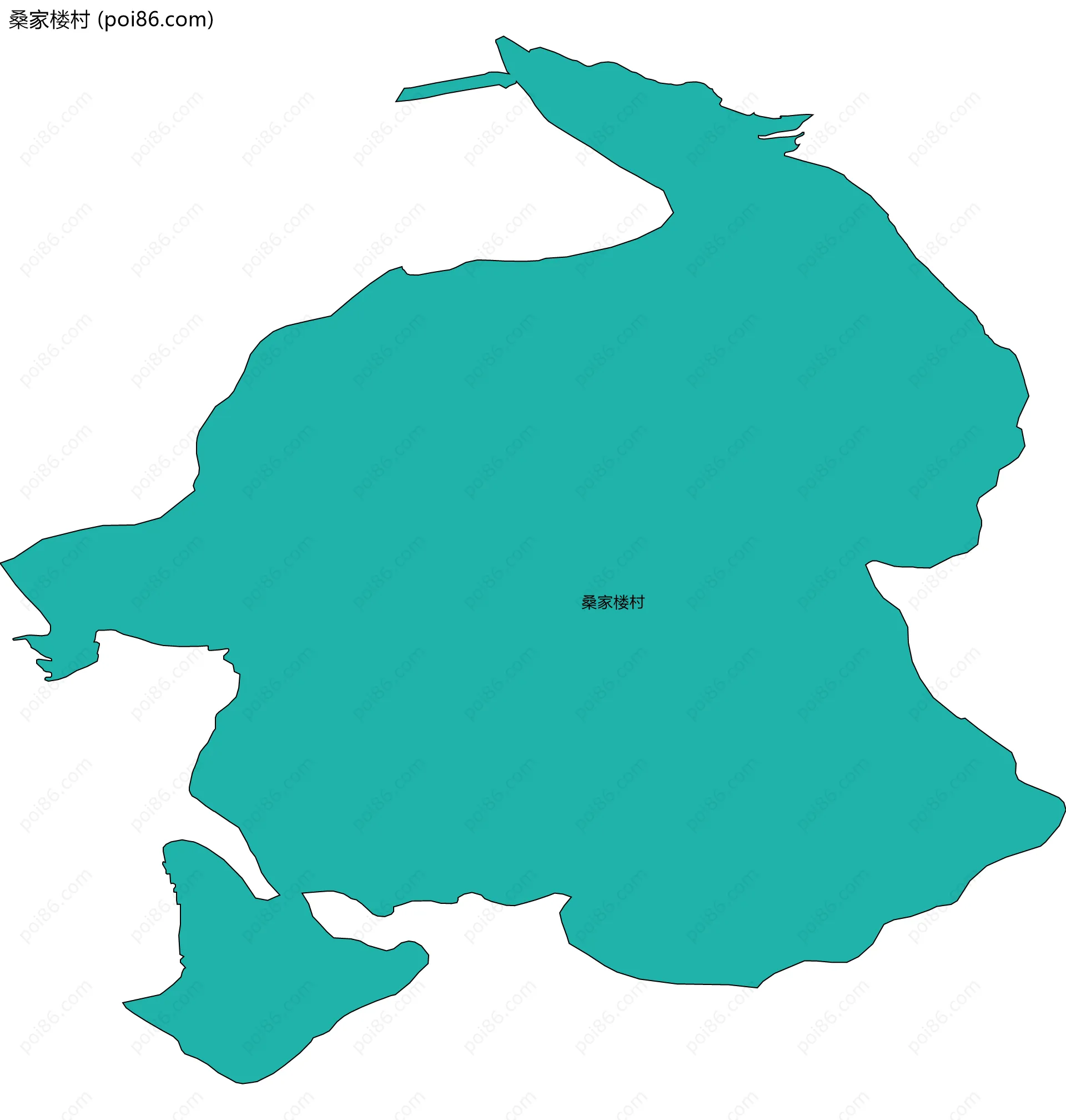 桑家楼村边界地图