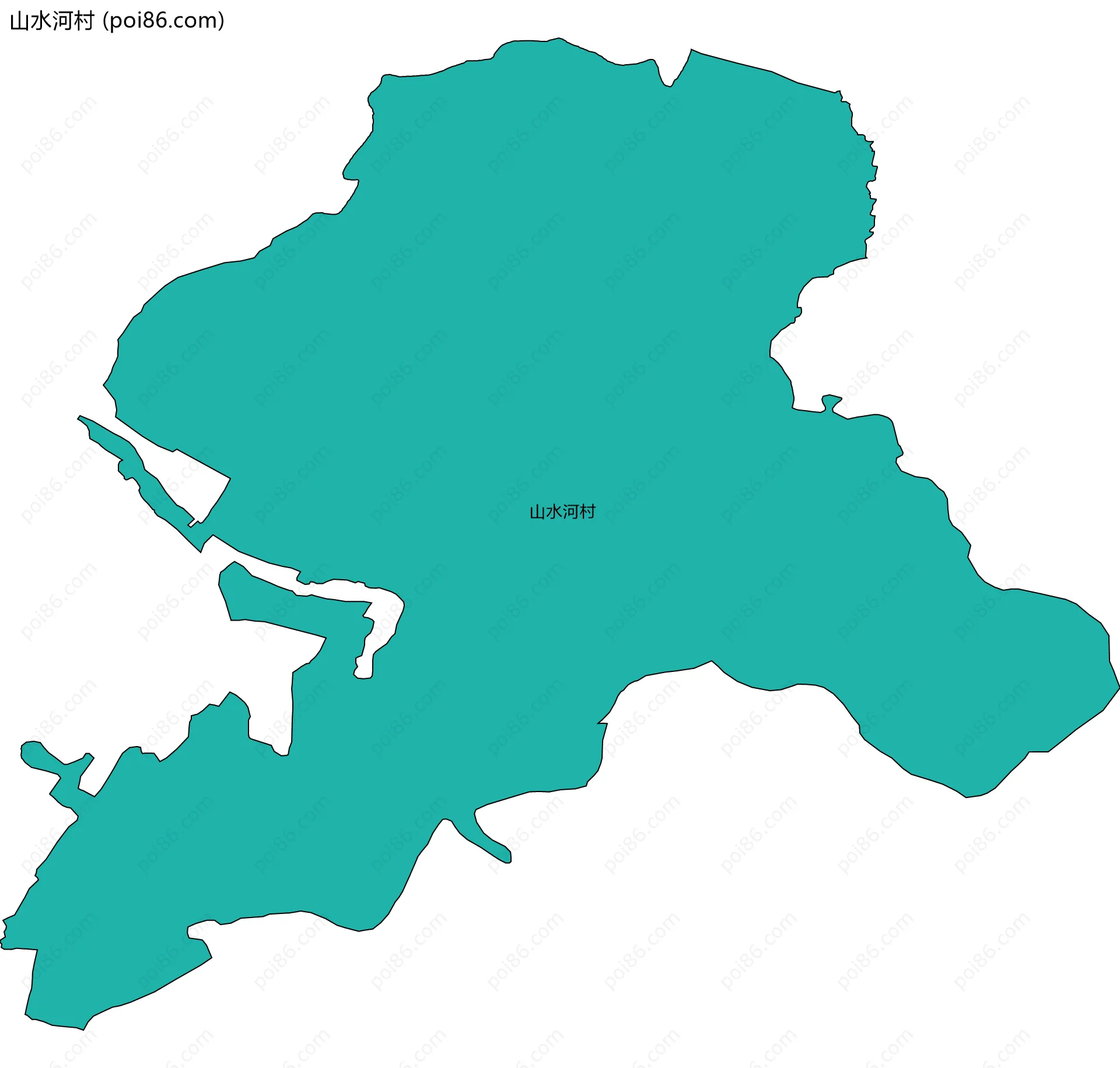 山水河村边界地图