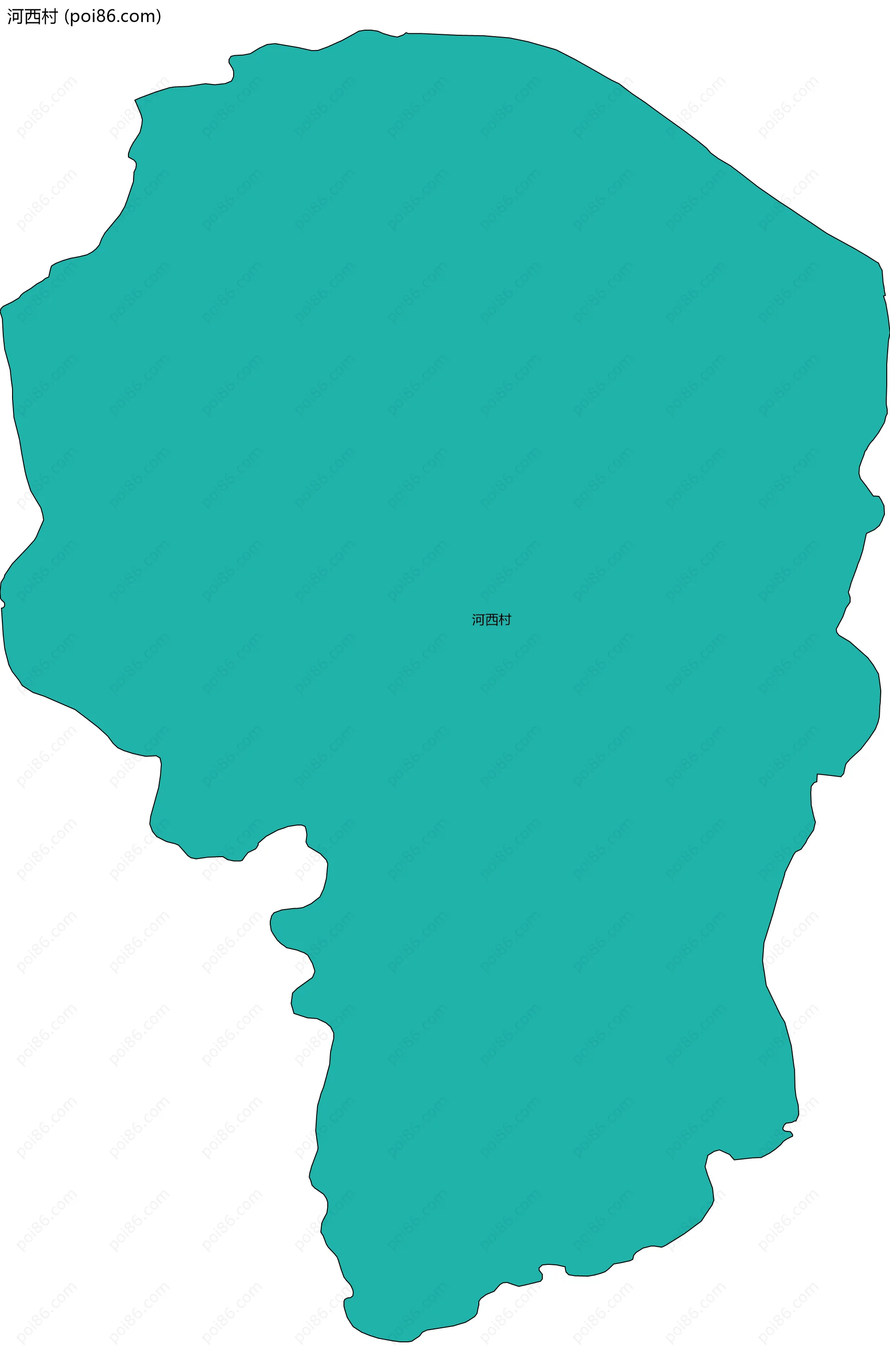 河西村边界地图