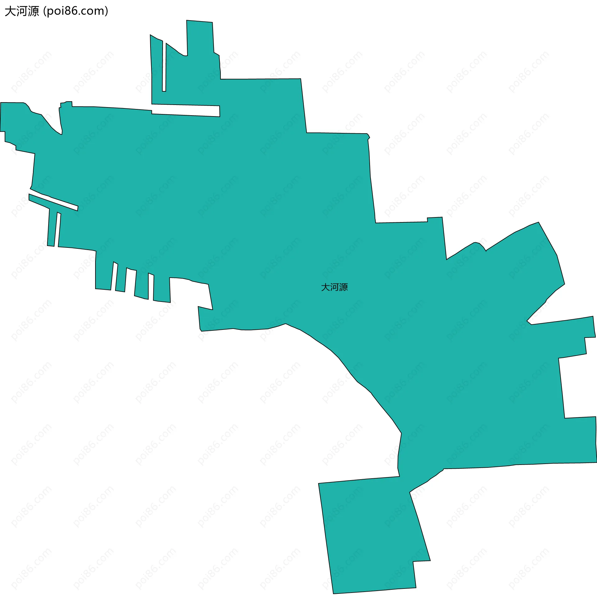 大河源边界地图