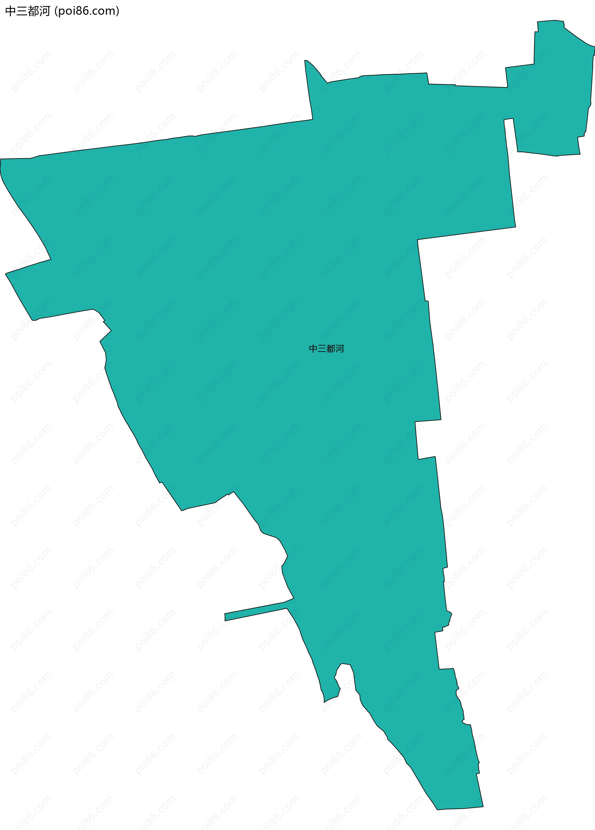 中三都河边界地图
