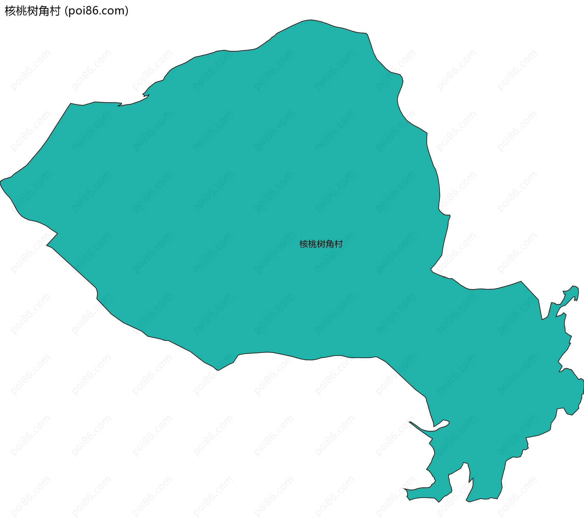 核桃树角村边界地图