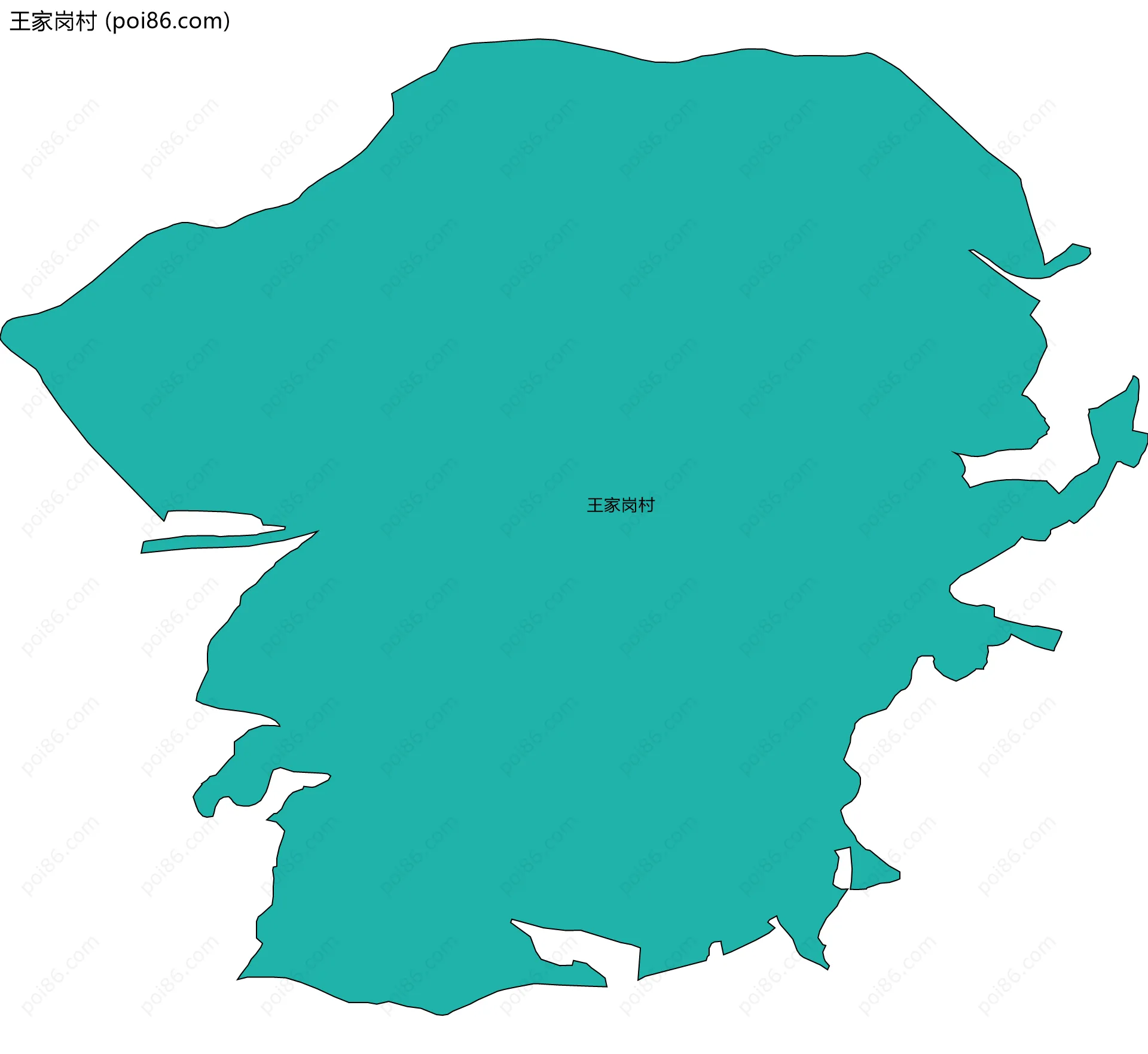 王家岗村边界地图