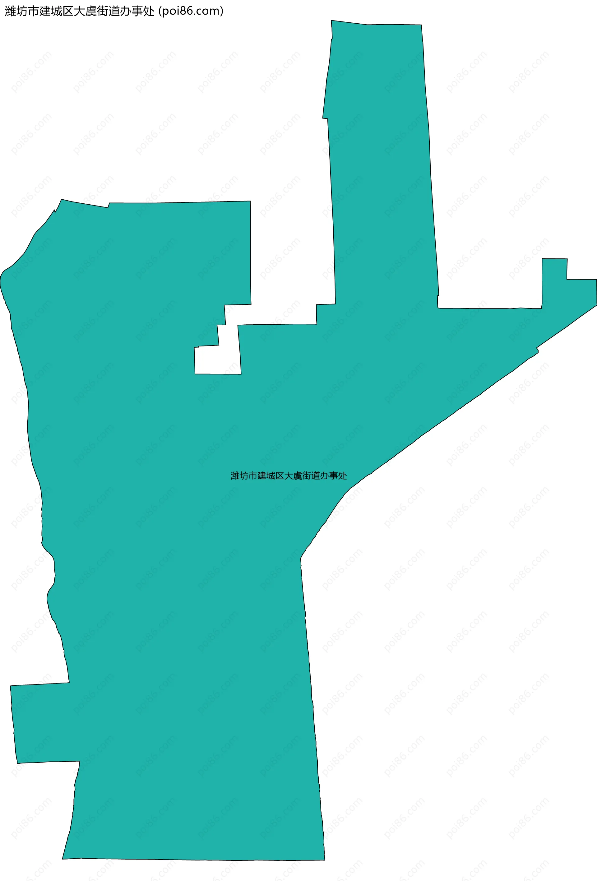 潍坊市建城区大虞街道办事处边界地图