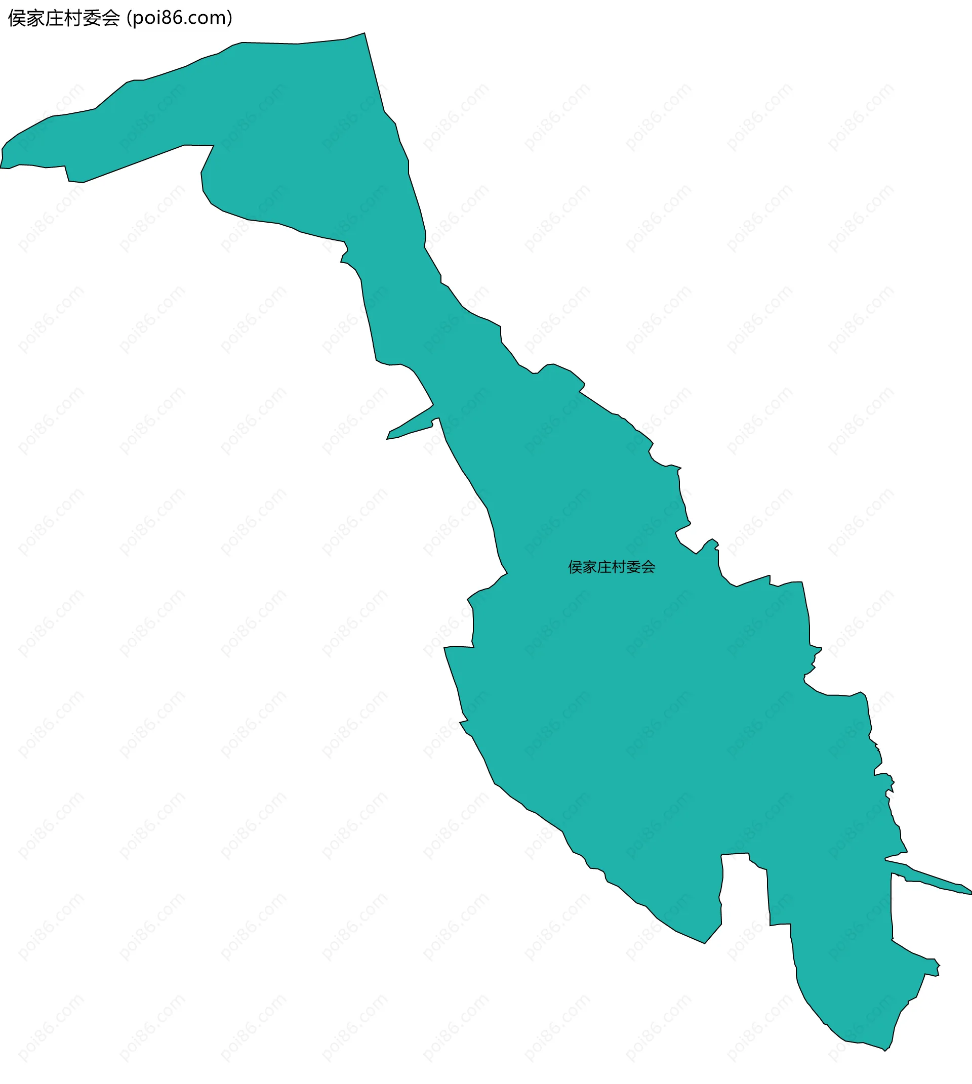 侯家庄村委会边界地图