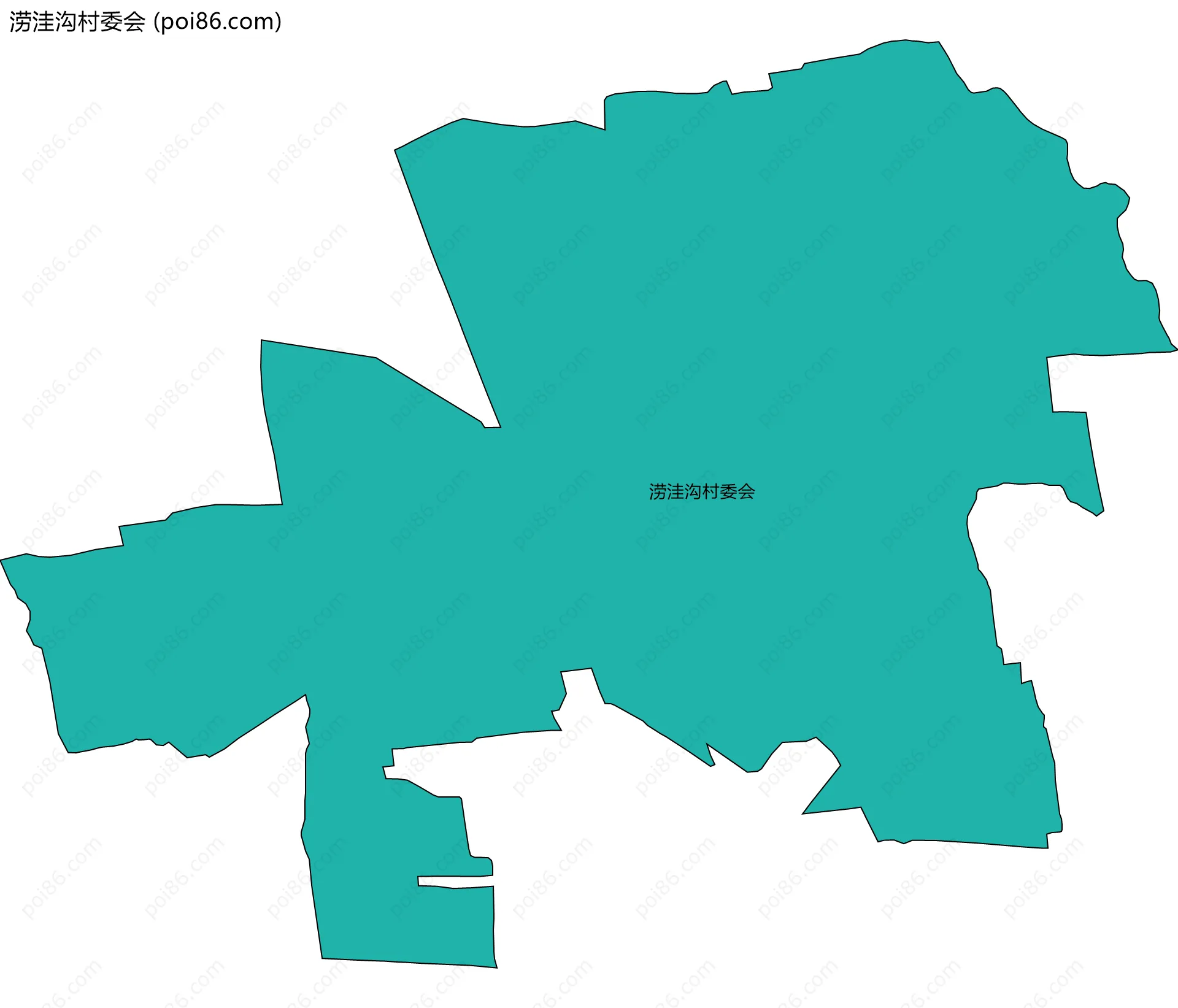 涝洼沟村委会边界地图