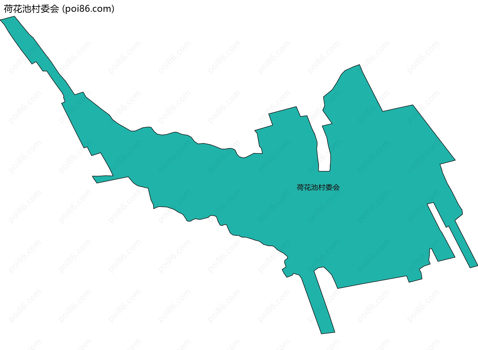 荷花池村委会边界地图