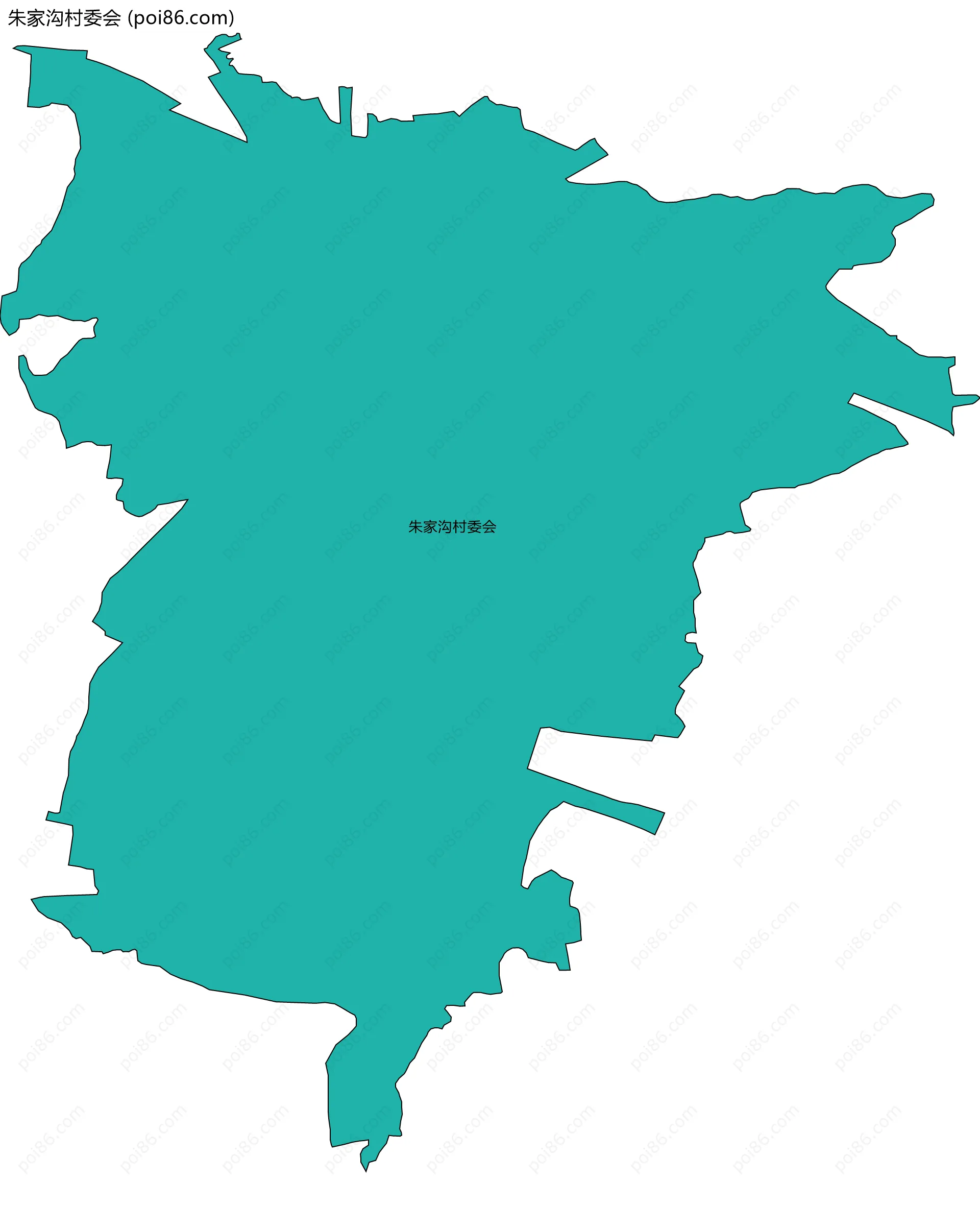 朱家沟村委会边界地图