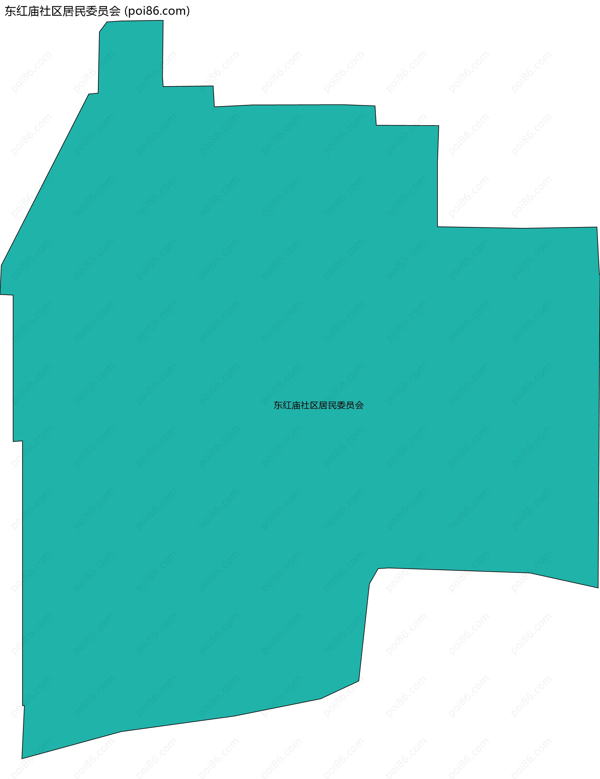 东红庙社区居民委员会边界地图