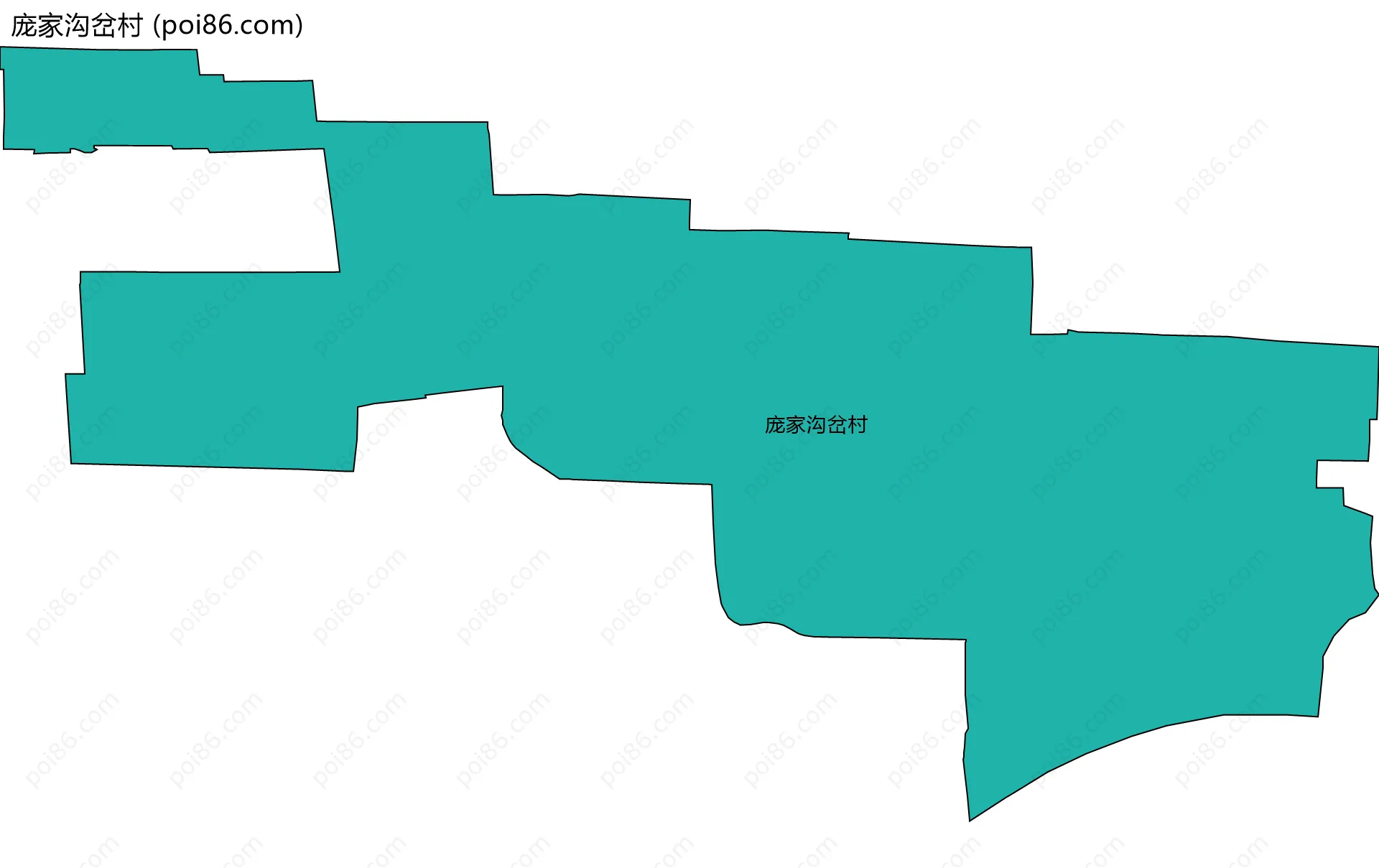 庞家沟岔村边界地图