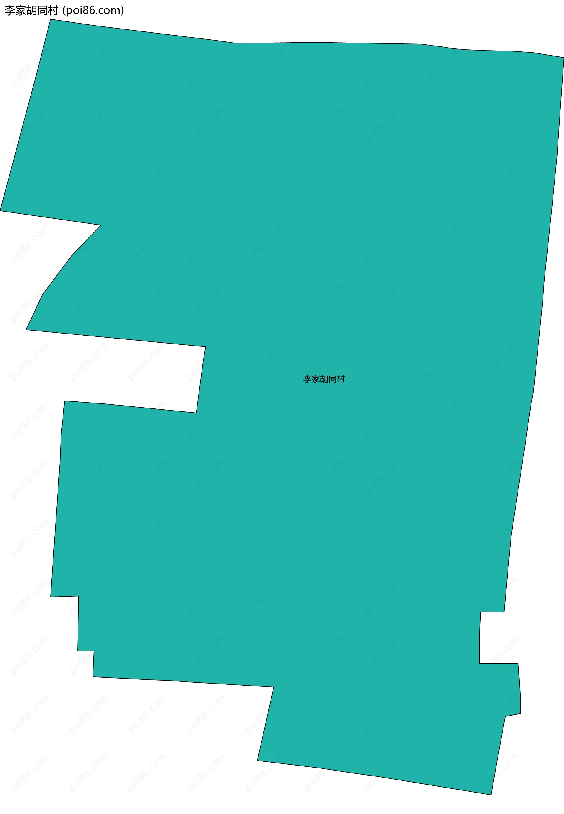 李家胡同村边界地图