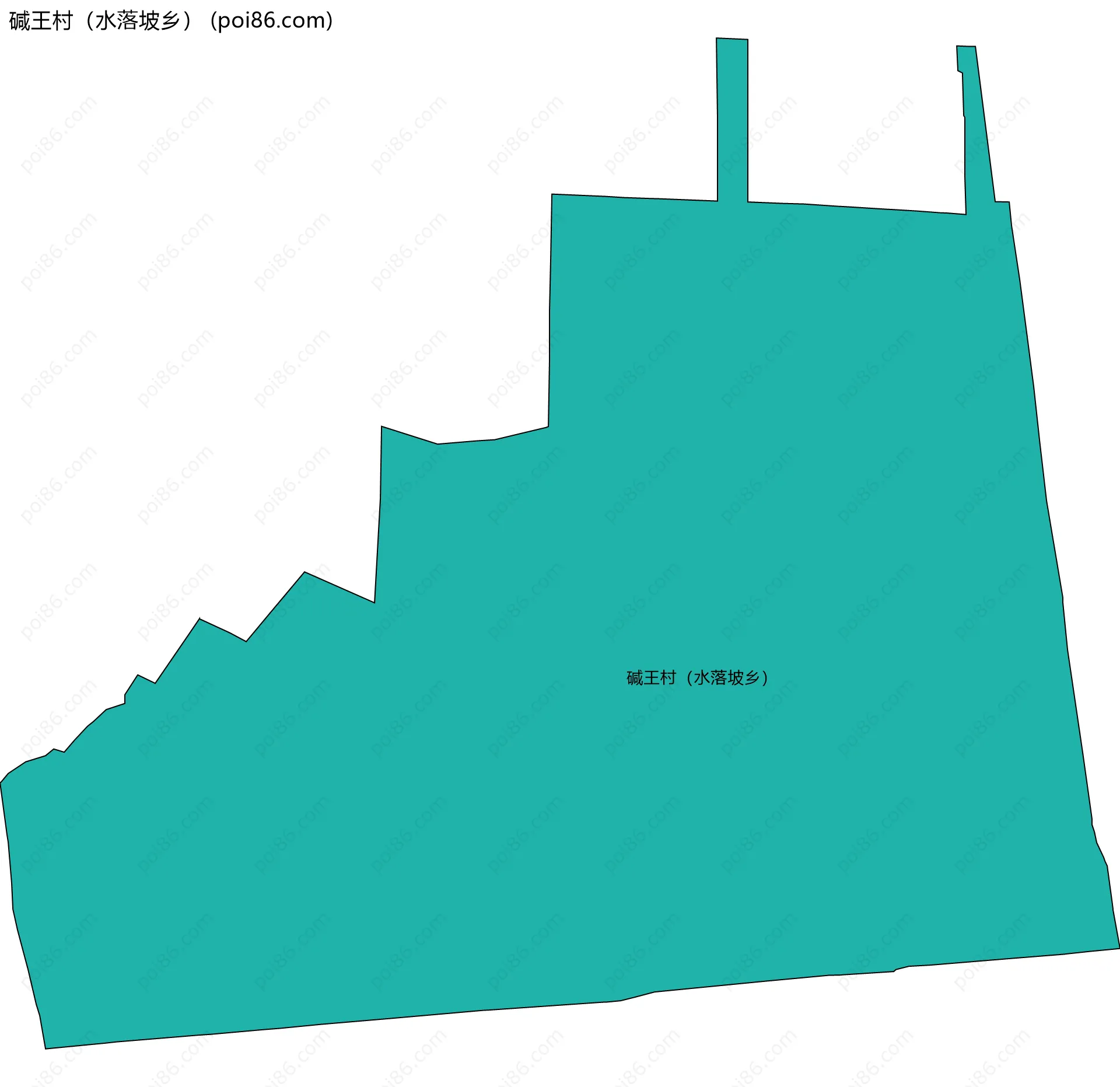 碱王村（水落坡乡）边界地图